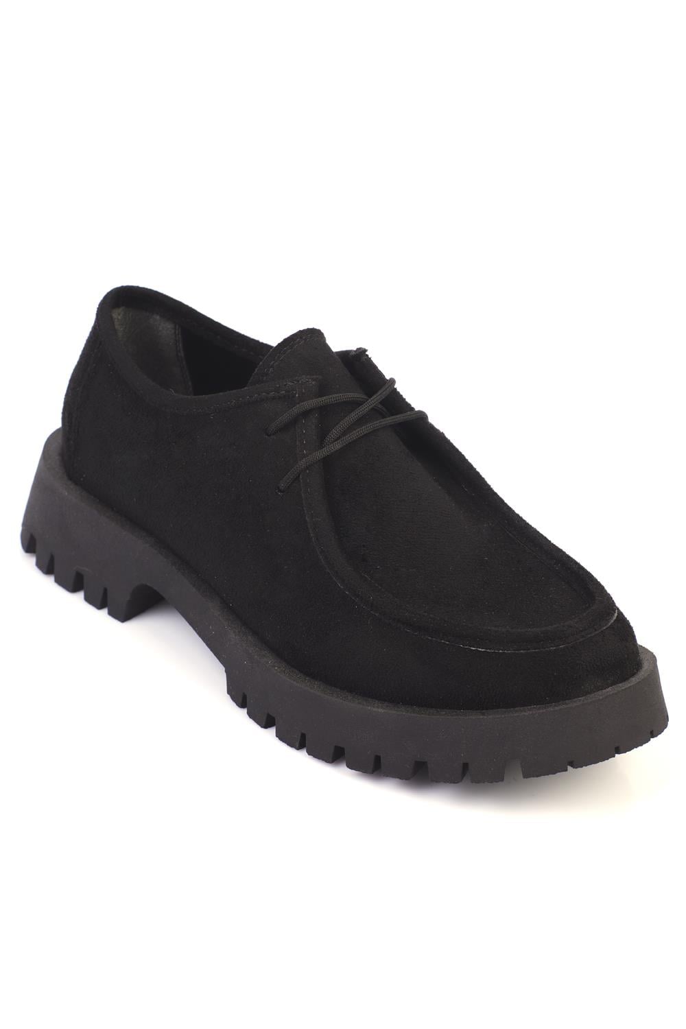 Capone Track Sole Suede Women Black Loafers