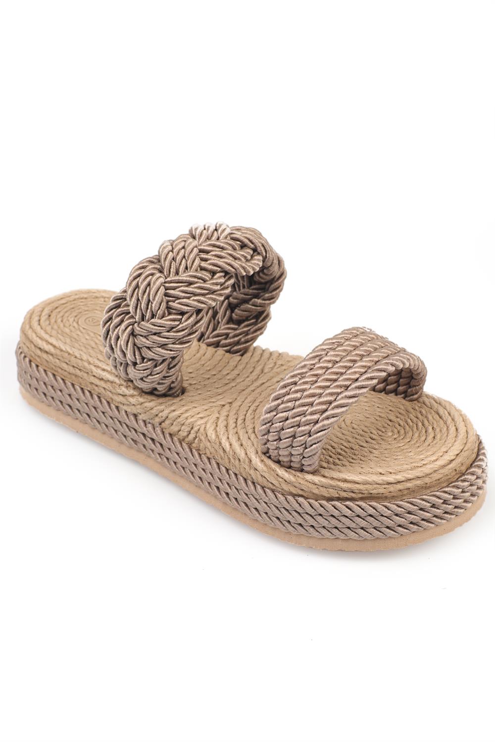 Capone Wedge Heel Corded Women Mink Slippers