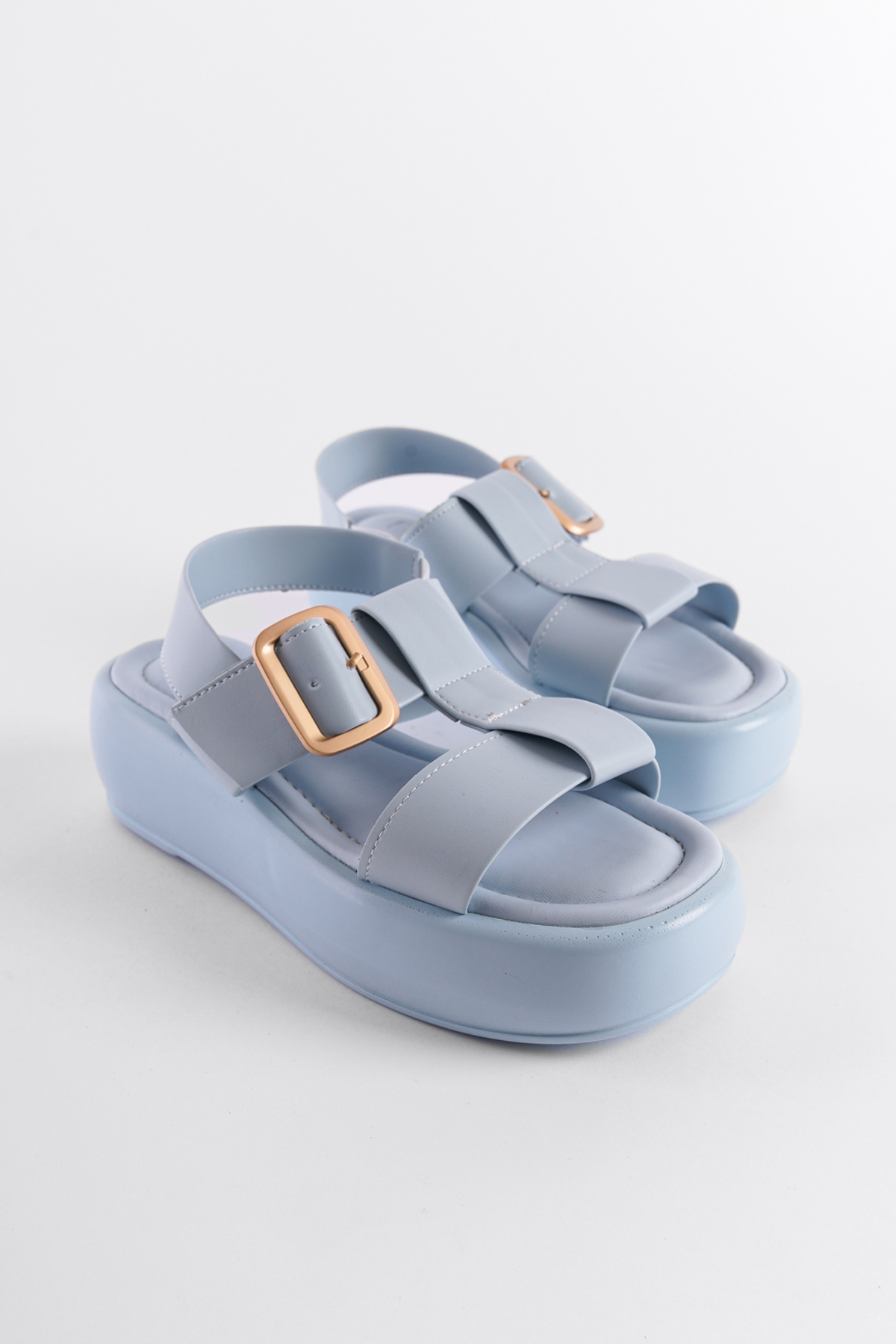Capone Wedge Heeled Women Baby Blue Sandals