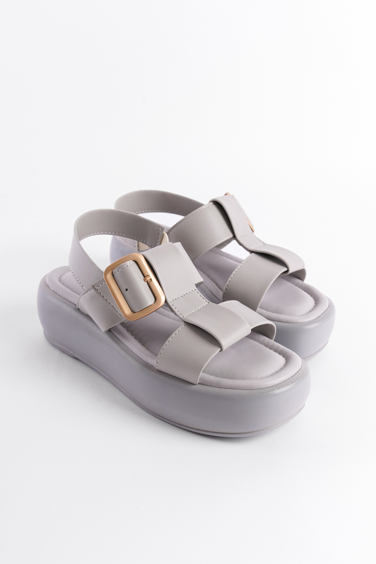 Capone Wedge Heeled Women Grey Sandals