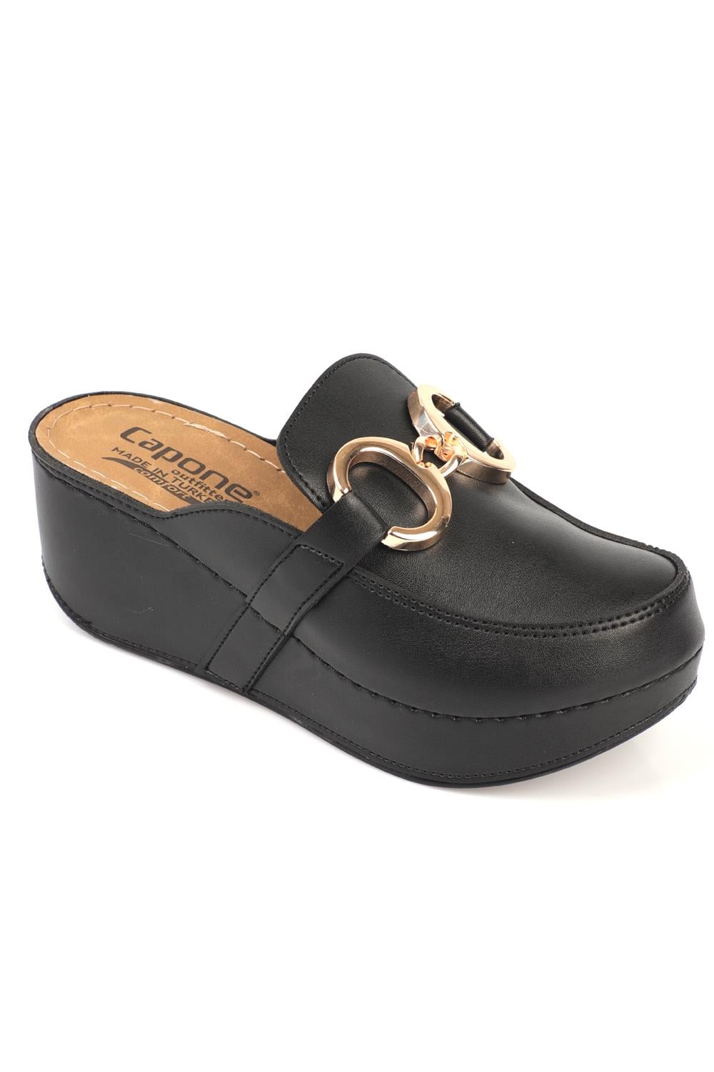 Capone  Women Black Slingback Comfort Anatomical Sandals