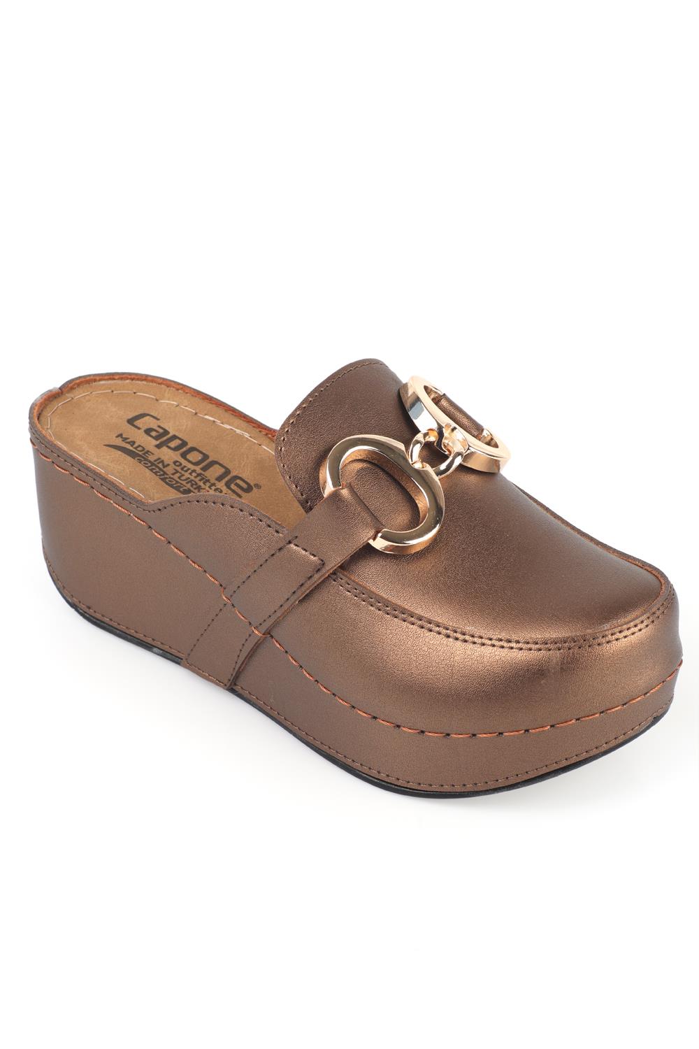 Capone  Women Copper Slingback Comfort Anatomical Sandals