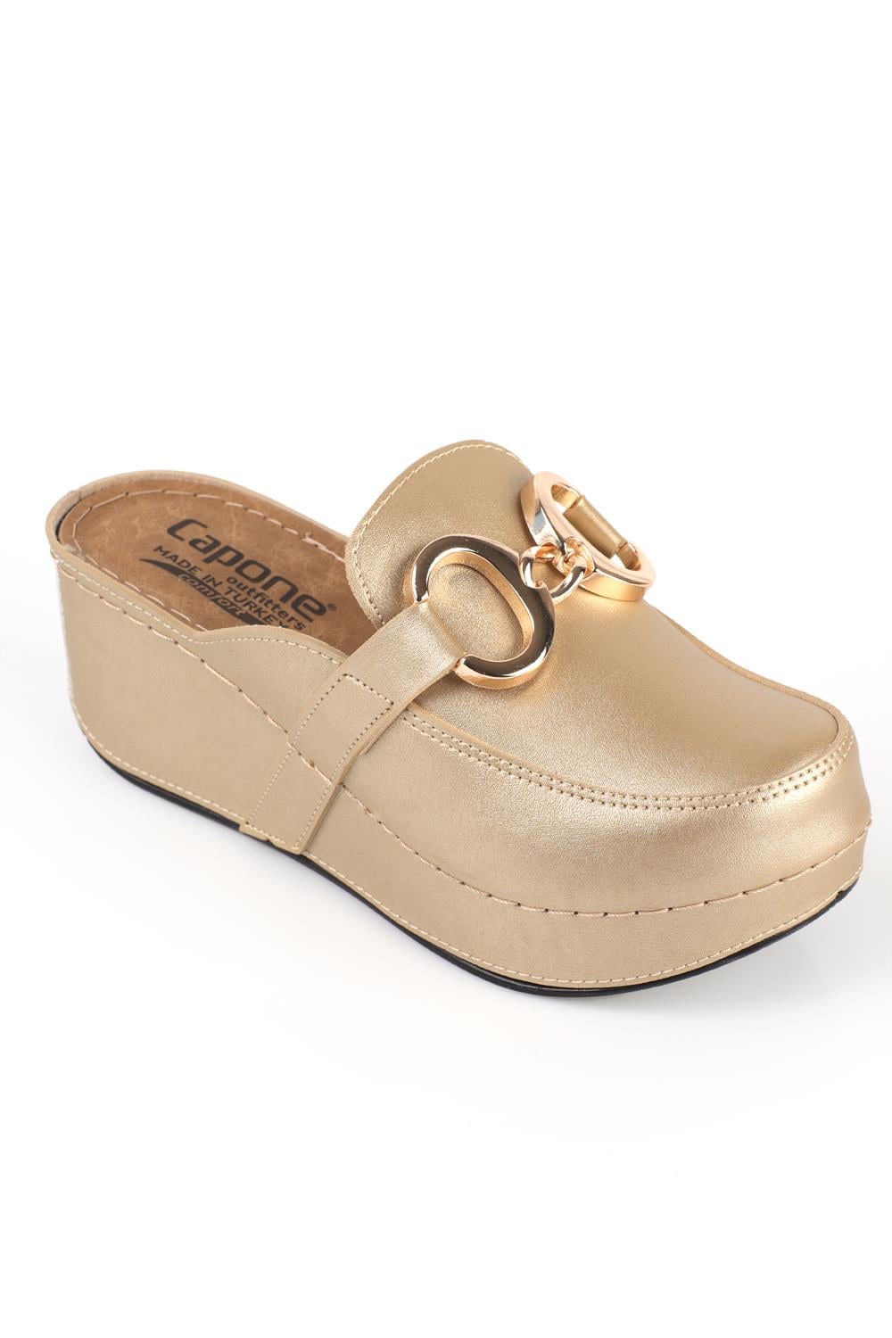 Capone  Women Gold Slingback Comfort Anatomical Sandals