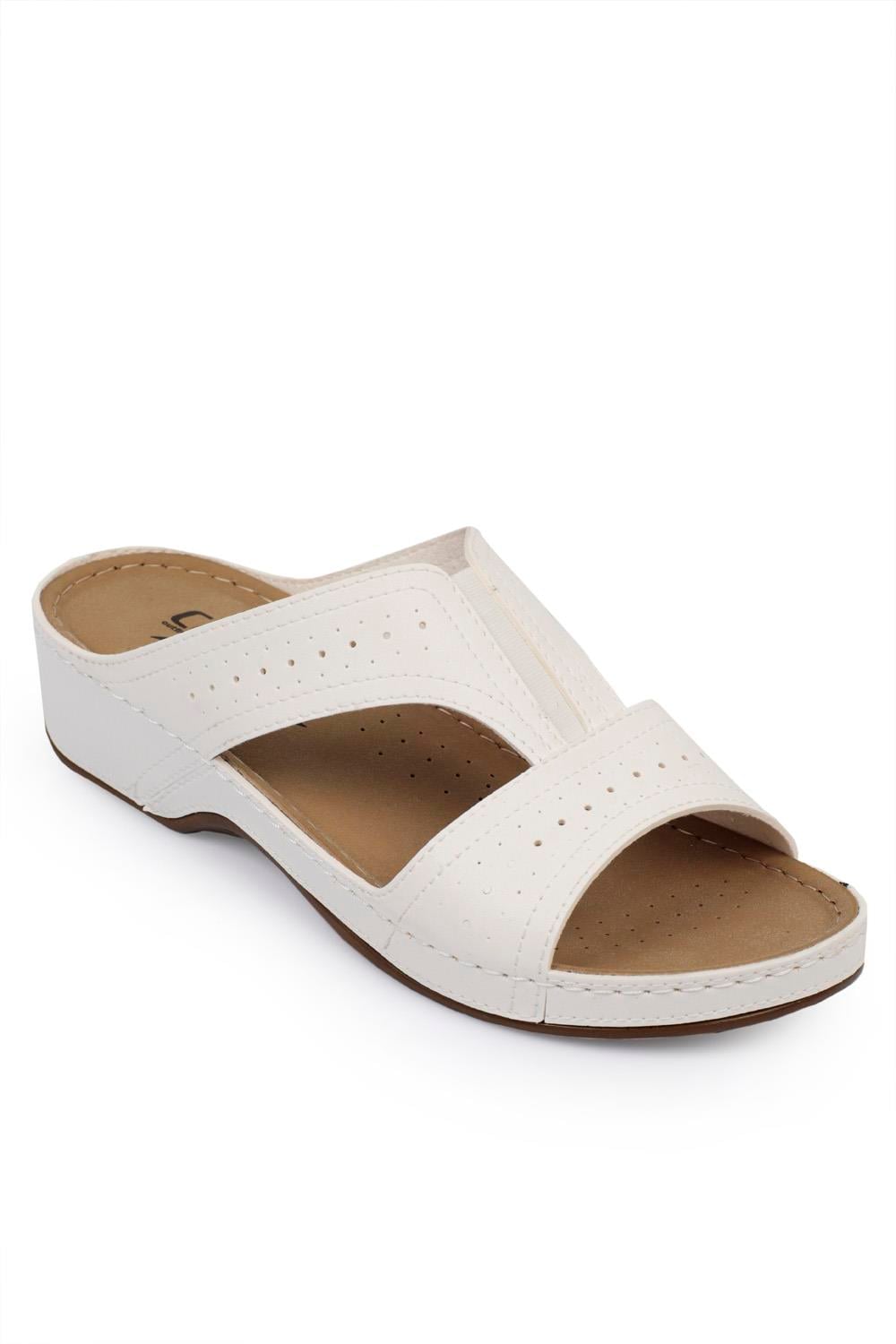 Capone Z0426 Women White Slide Comfort Anatomical Sandals