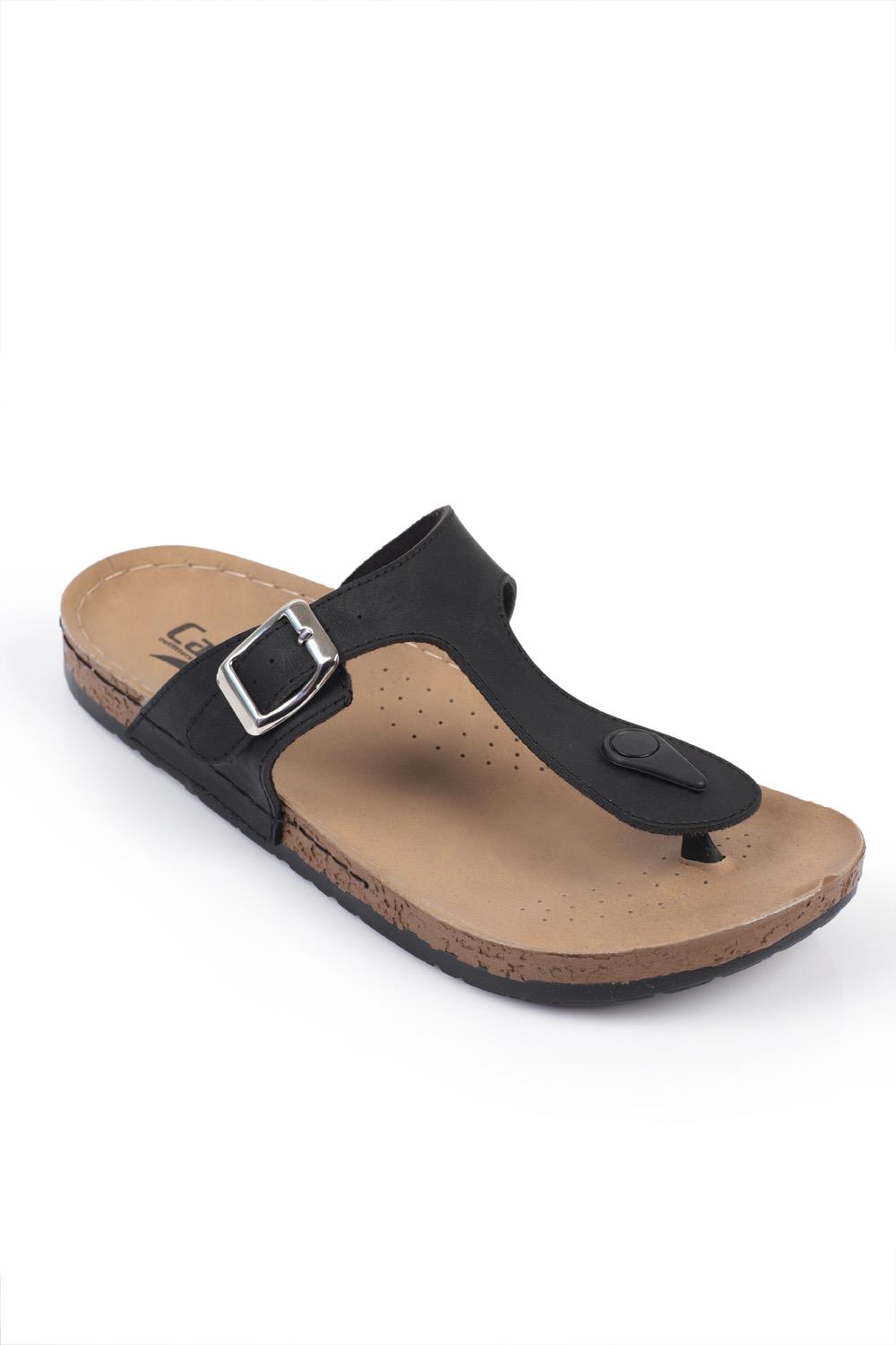 Capone Z0450 Women Black Thong Comfort Anatomical Sandals
