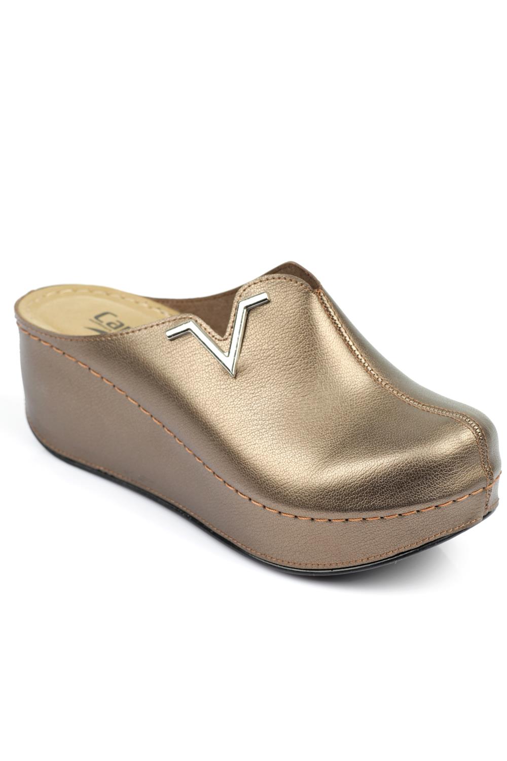 Capone Z6188 Women Copper Platform V Clip Accessory Clog Sandals
