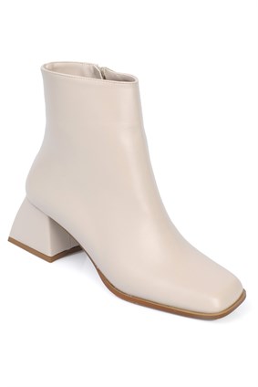 Capone Ankle Height Blunt Toe Side Zipper Woman Booties