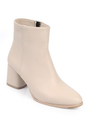 Capone Oval Toe Ankle Height Side Zipper Heeled Woman Boots