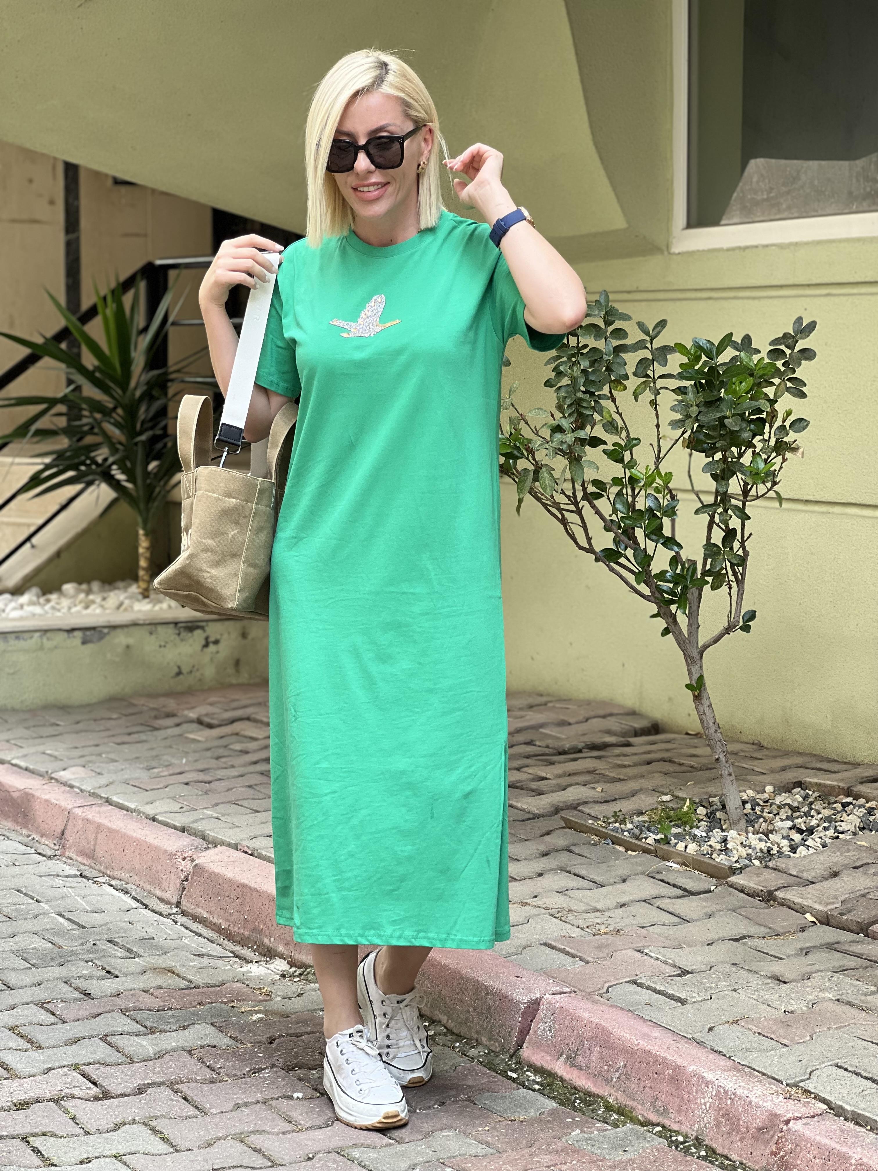 CELESTE  YEŞİL ELBİSE 