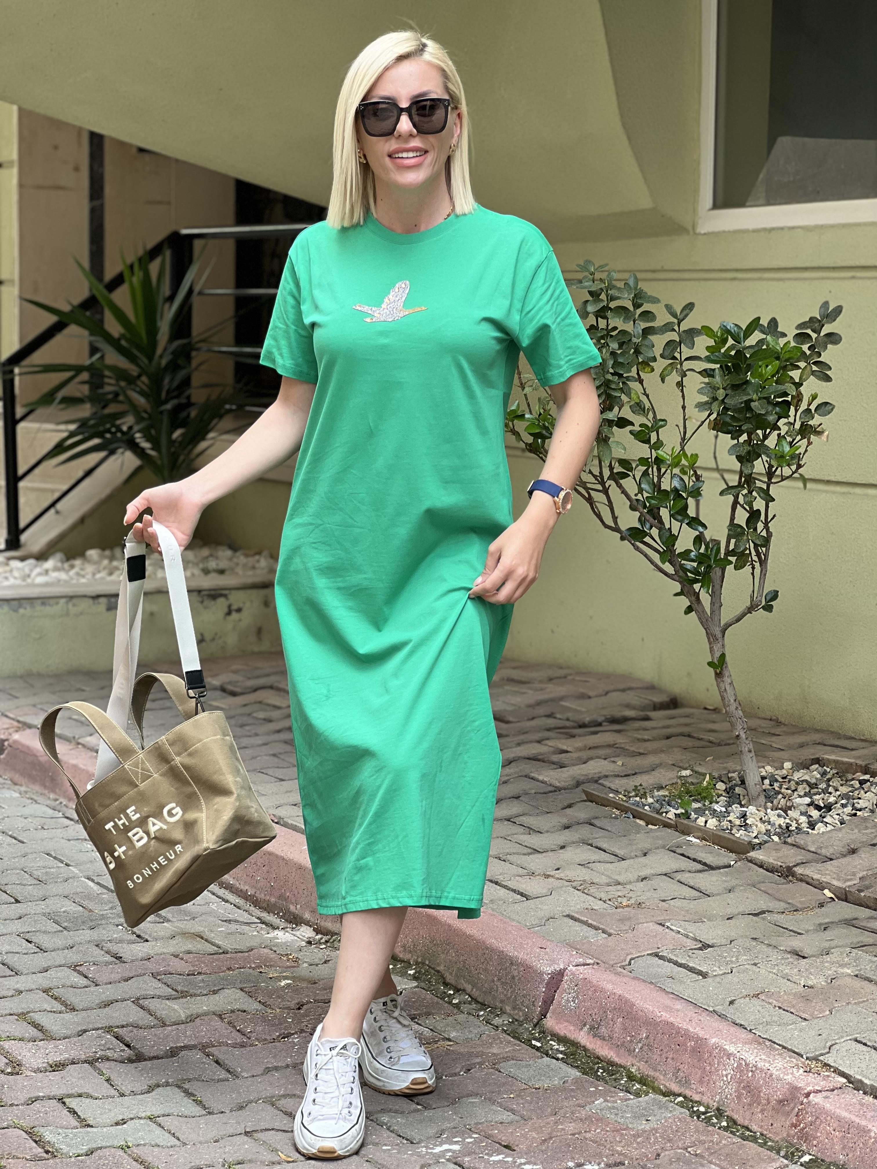 CELESTE  YEŞİL ELBİSE 