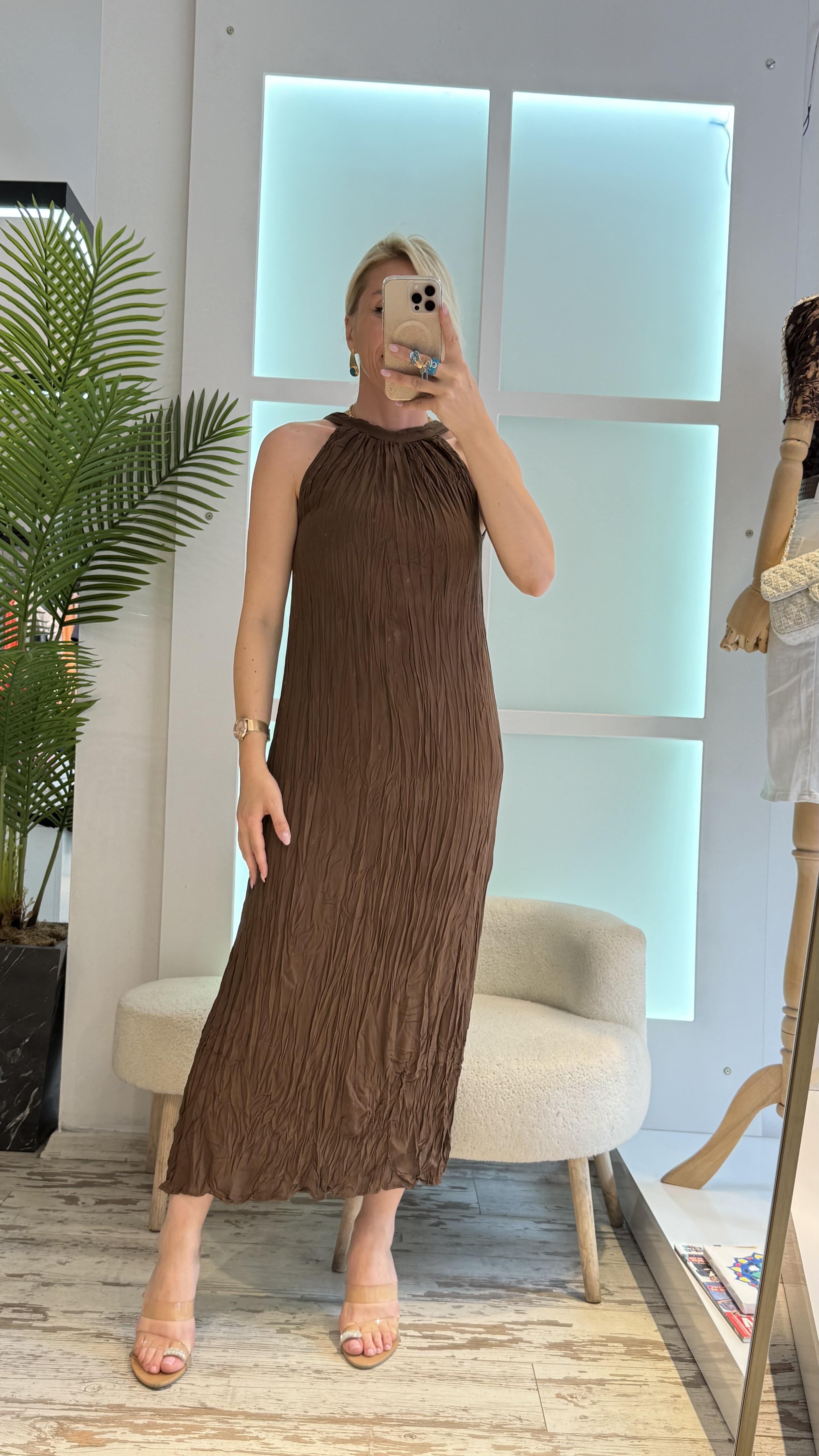 ADELLA KAHVERENGİ ELBİSE