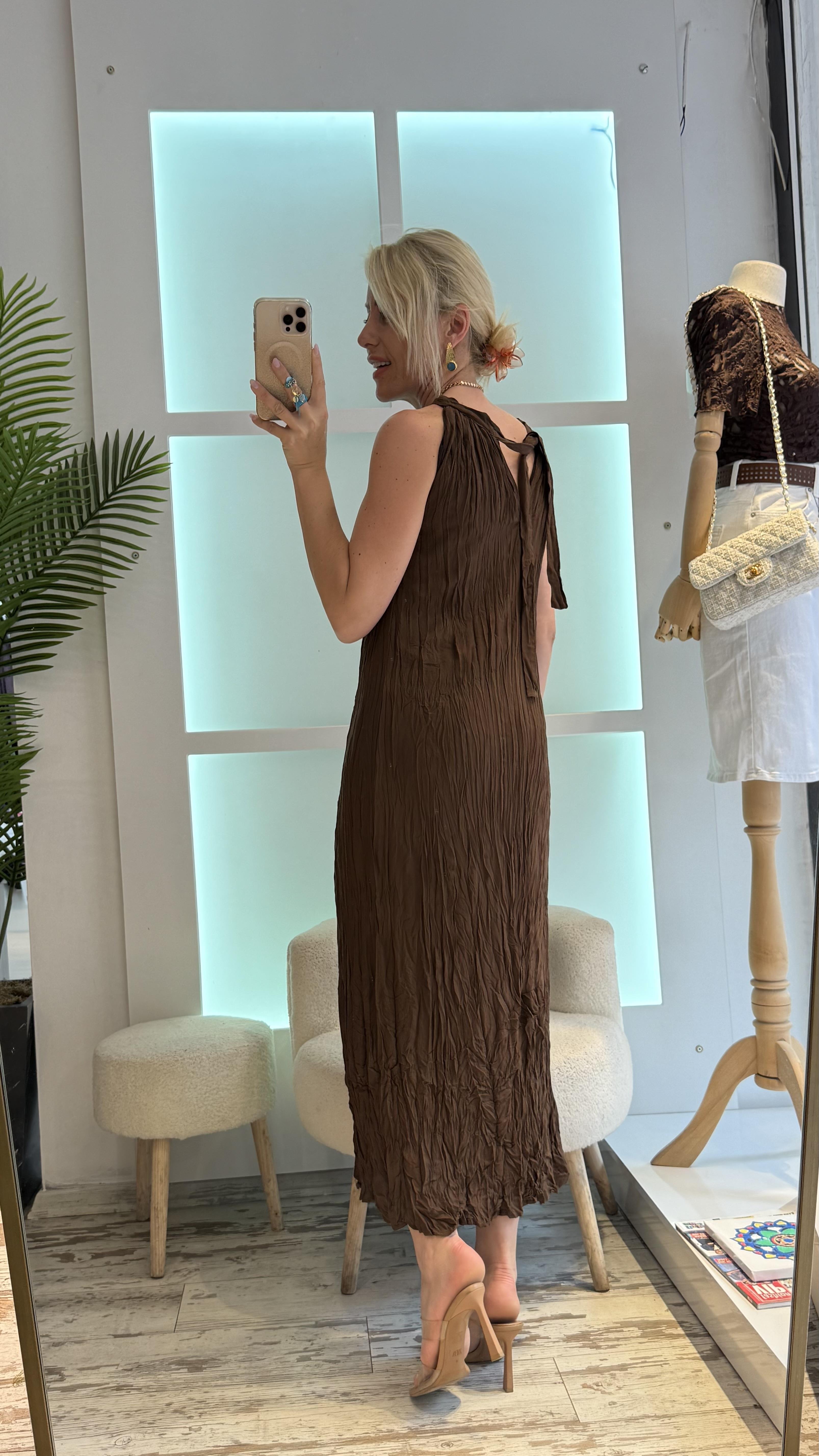 ADELLA KAHVERENGİ ELBİSE