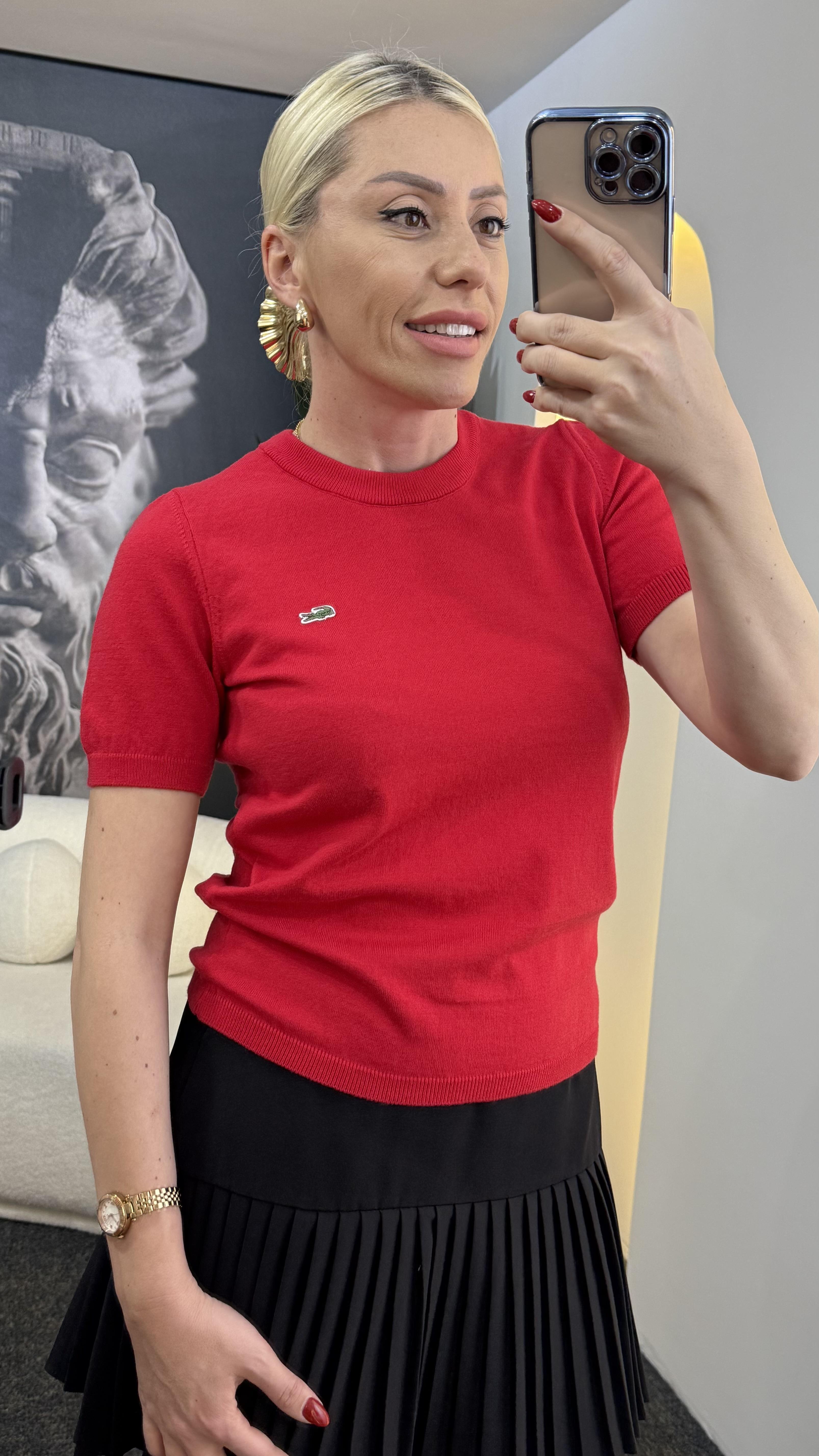 ARORA KIRMIZI YUMUŞAK DOKU TSHIRT