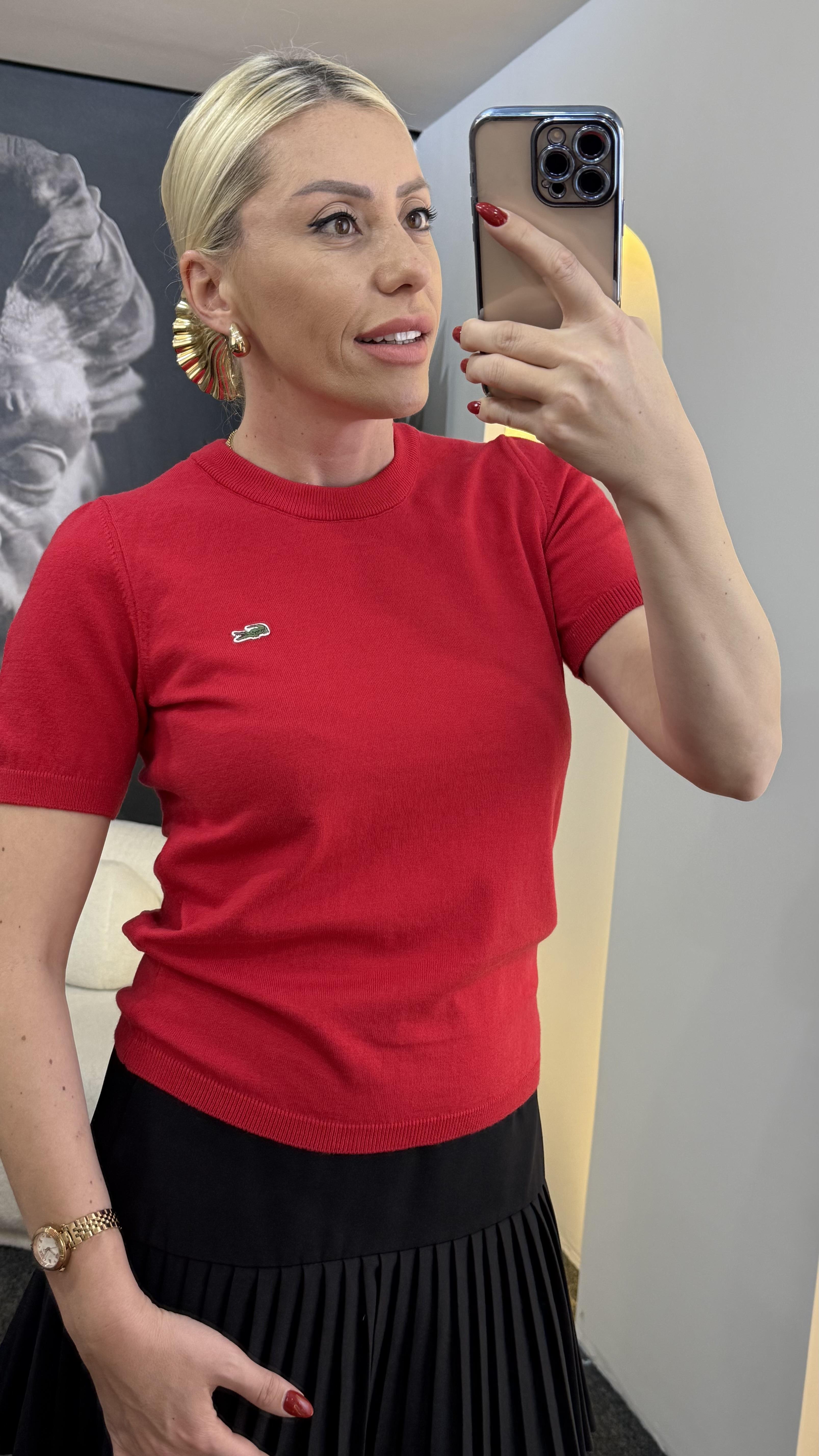 ARORA KIRMIZI YUMUŞAK DOKU TSHIRT