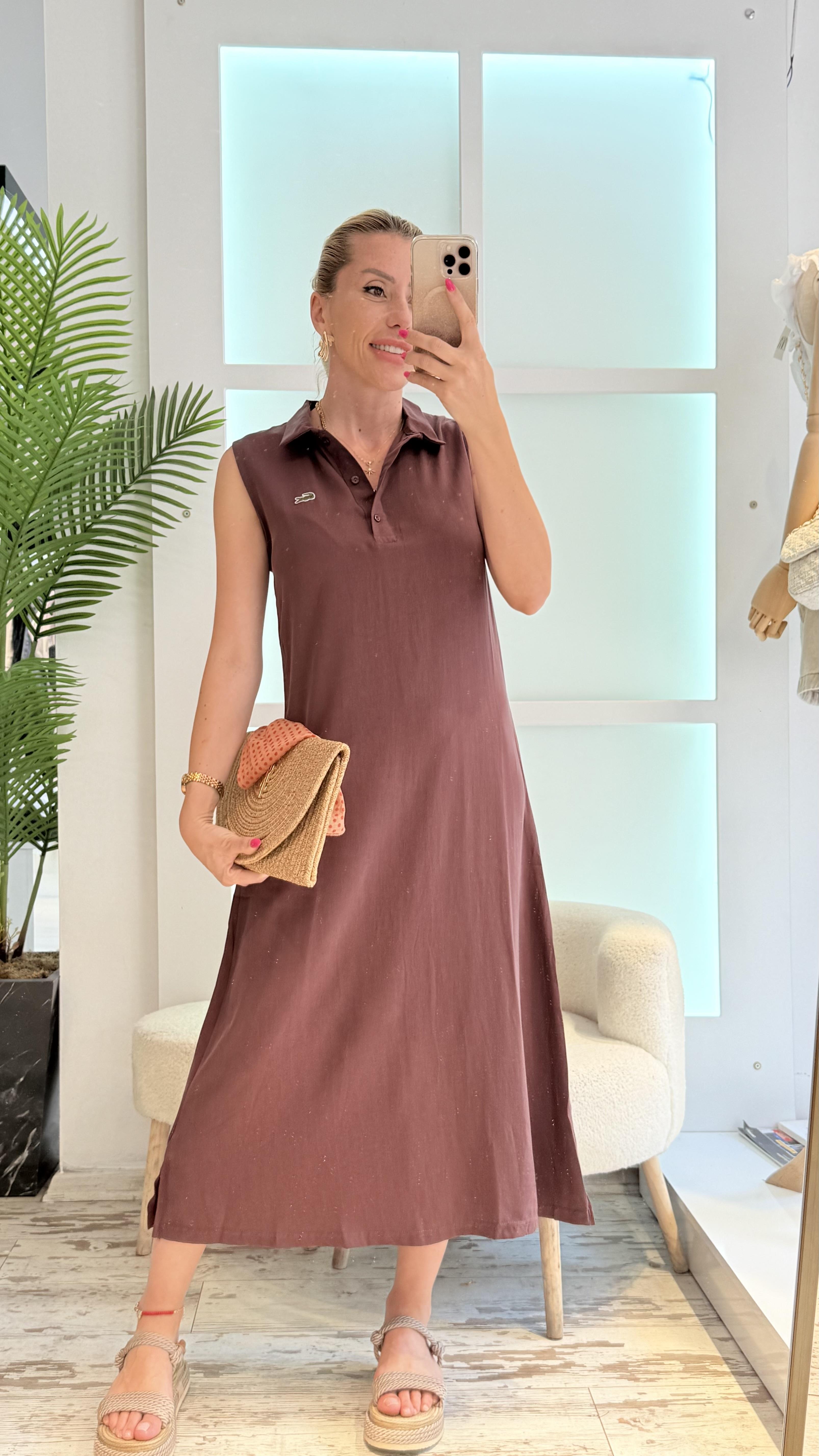 BELT TENSEL KAHVE ELBİSE