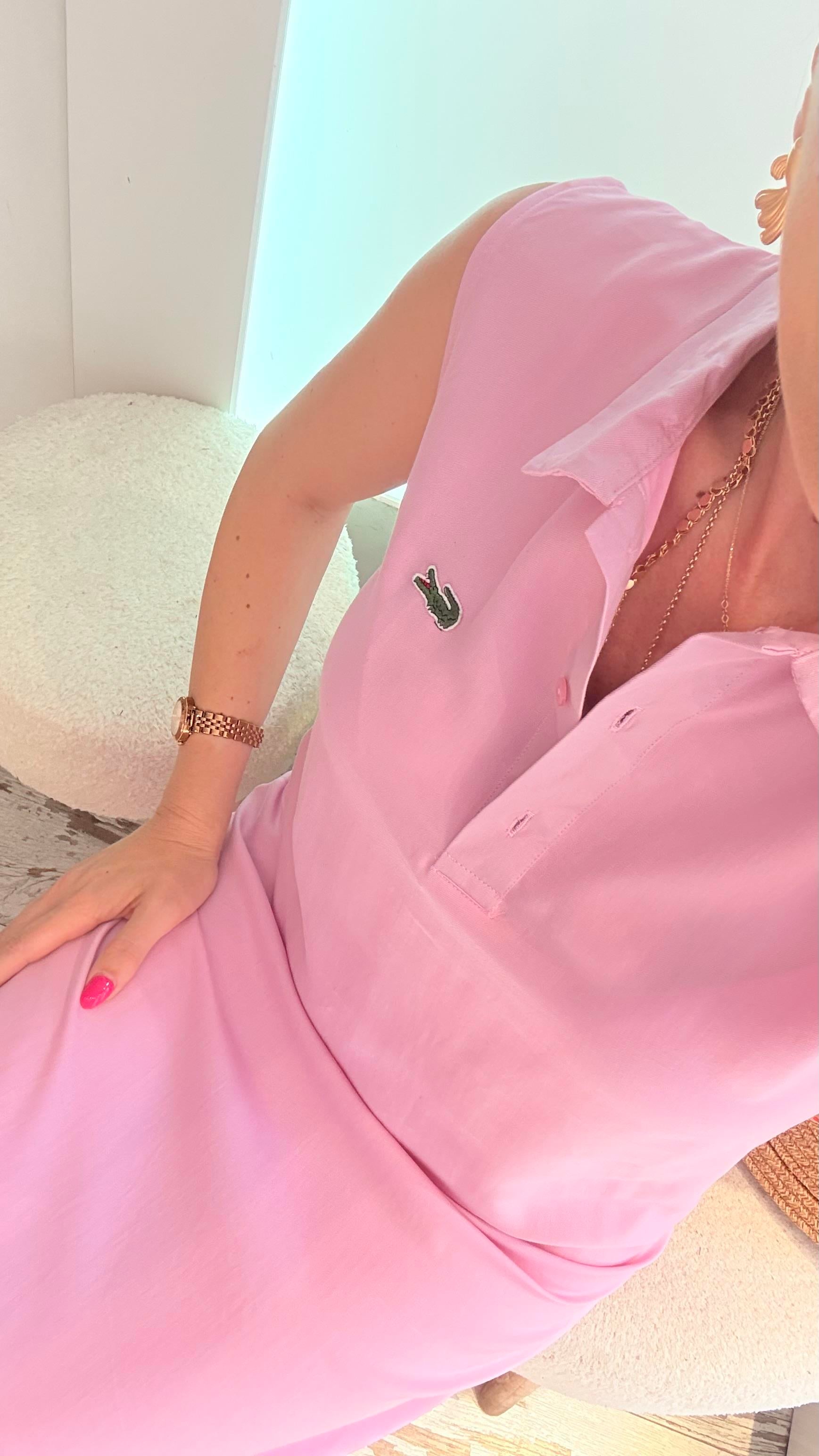BELT TENSEL PEMBE ELBİSE