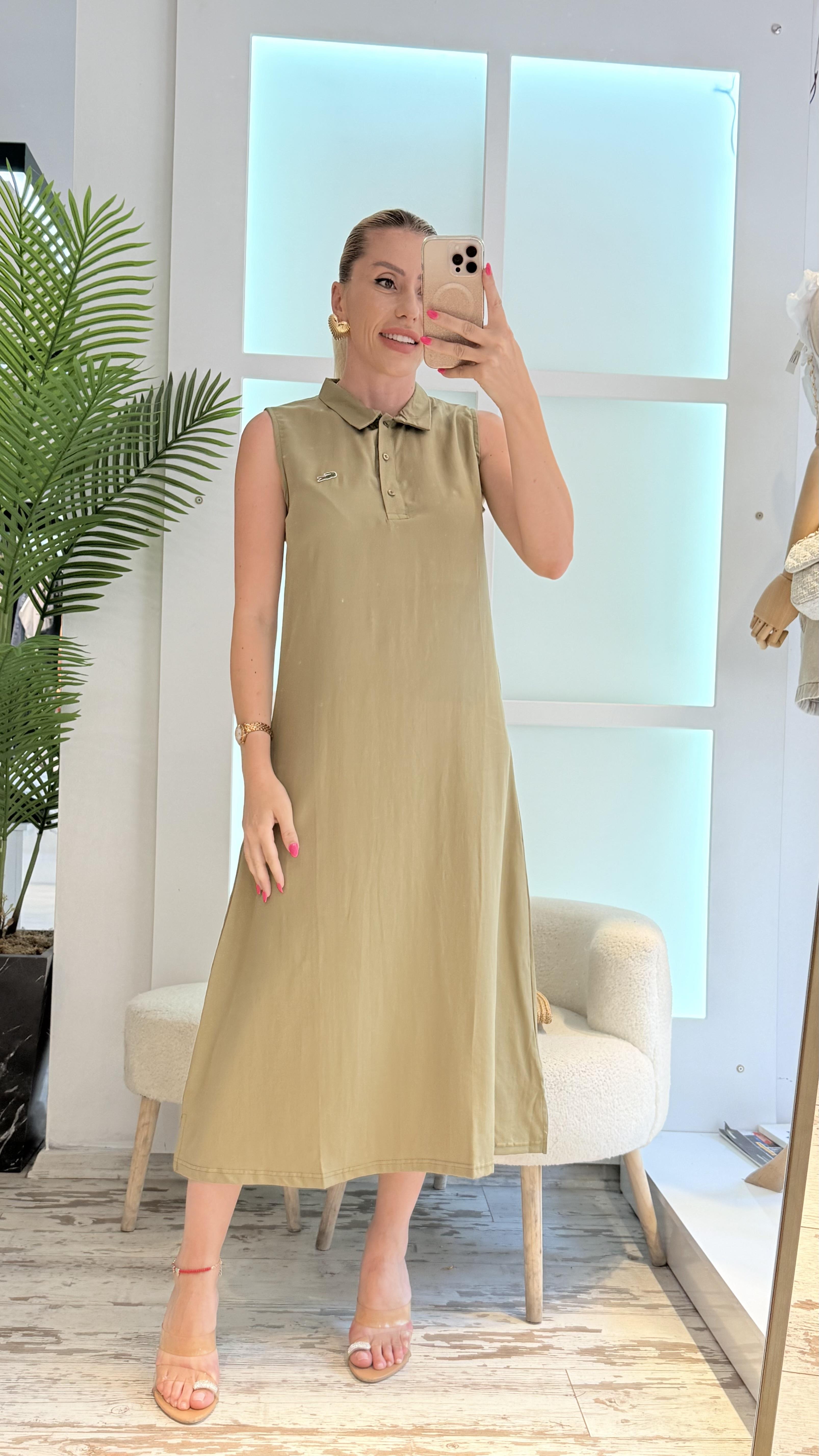 BELT TENSEL YEŞİL ELBİSE