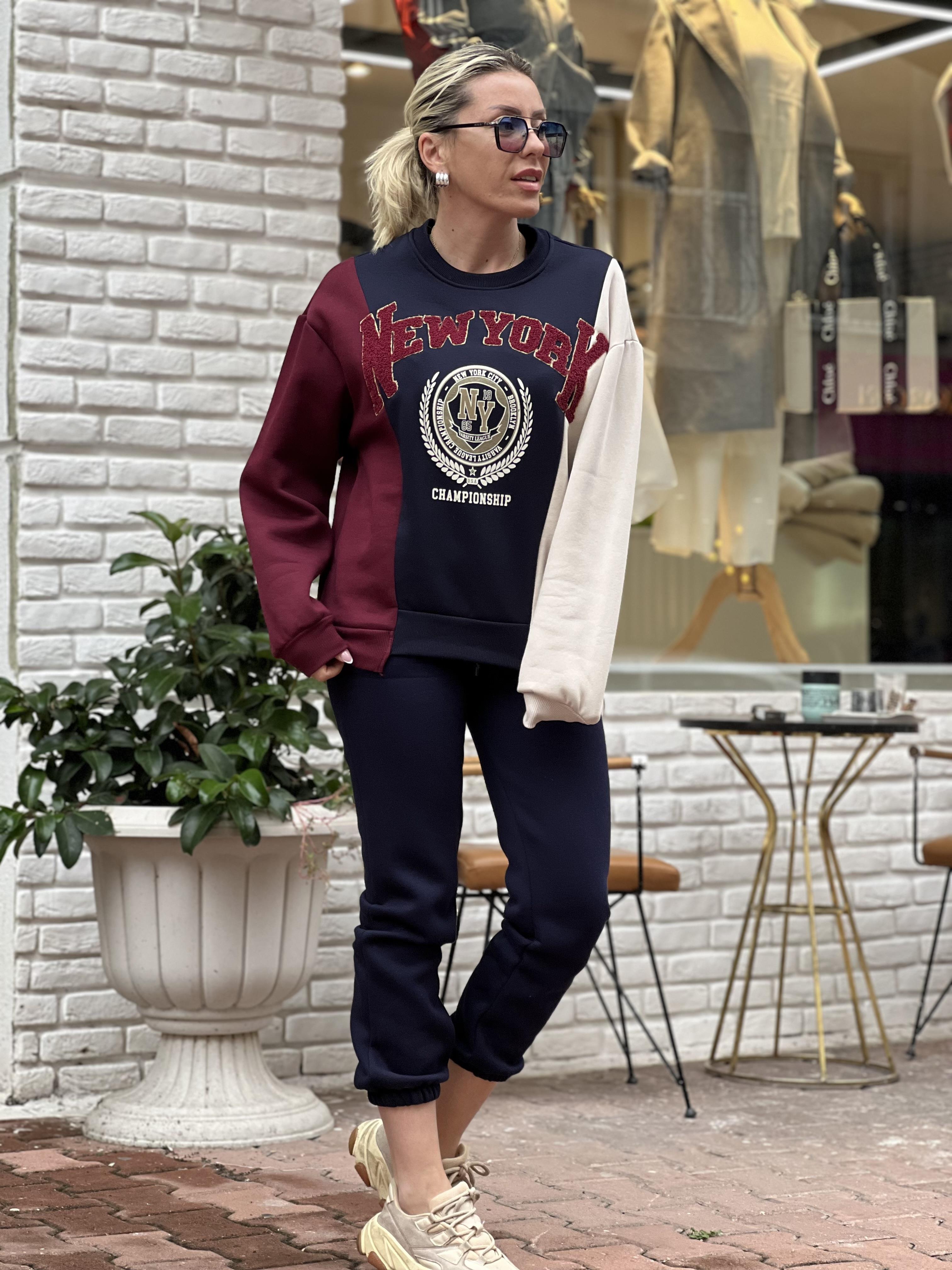 BOO LACİVERTBORDO SWEAT