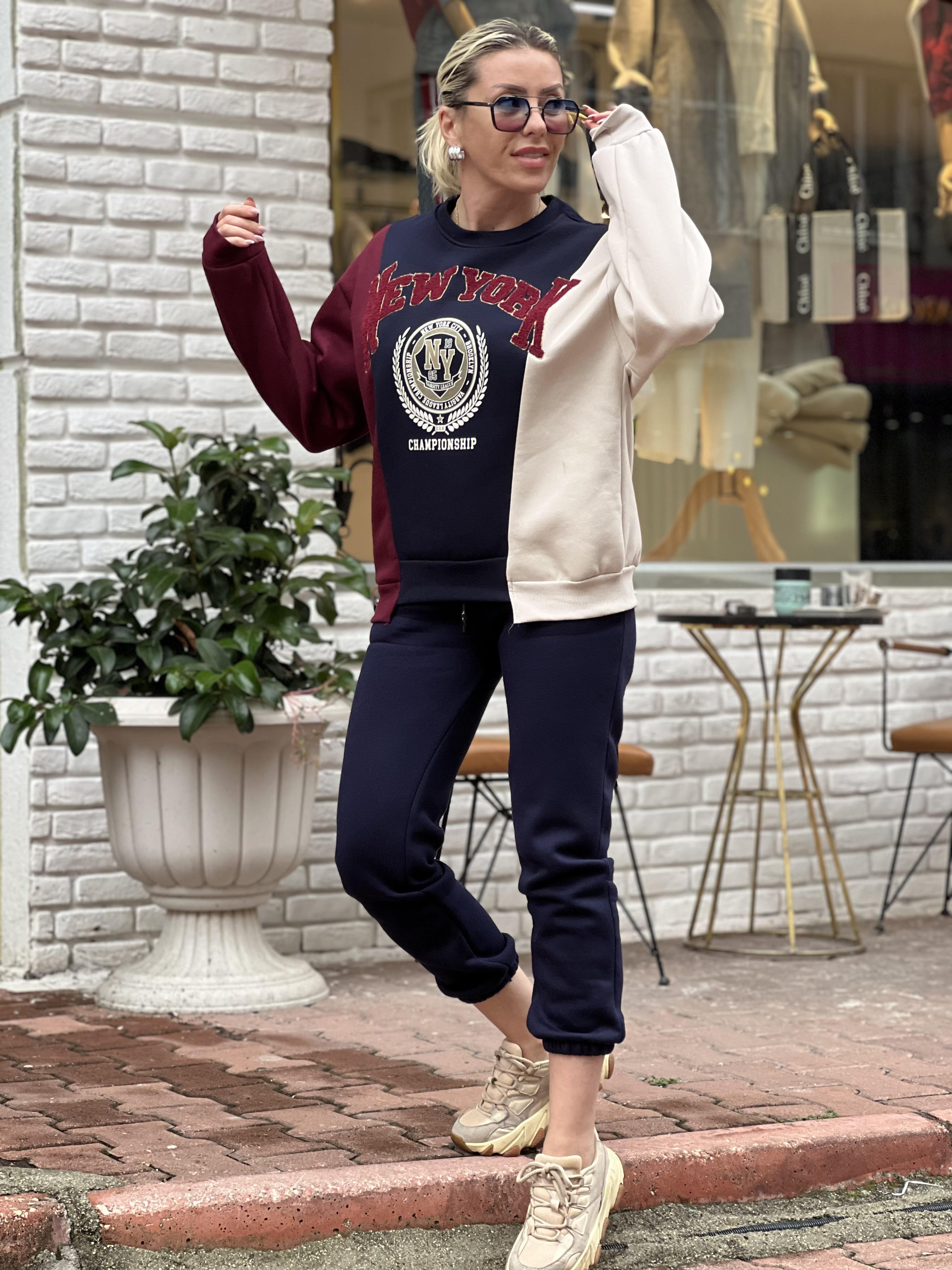 BOO LACİVERTBORDO SWEAT