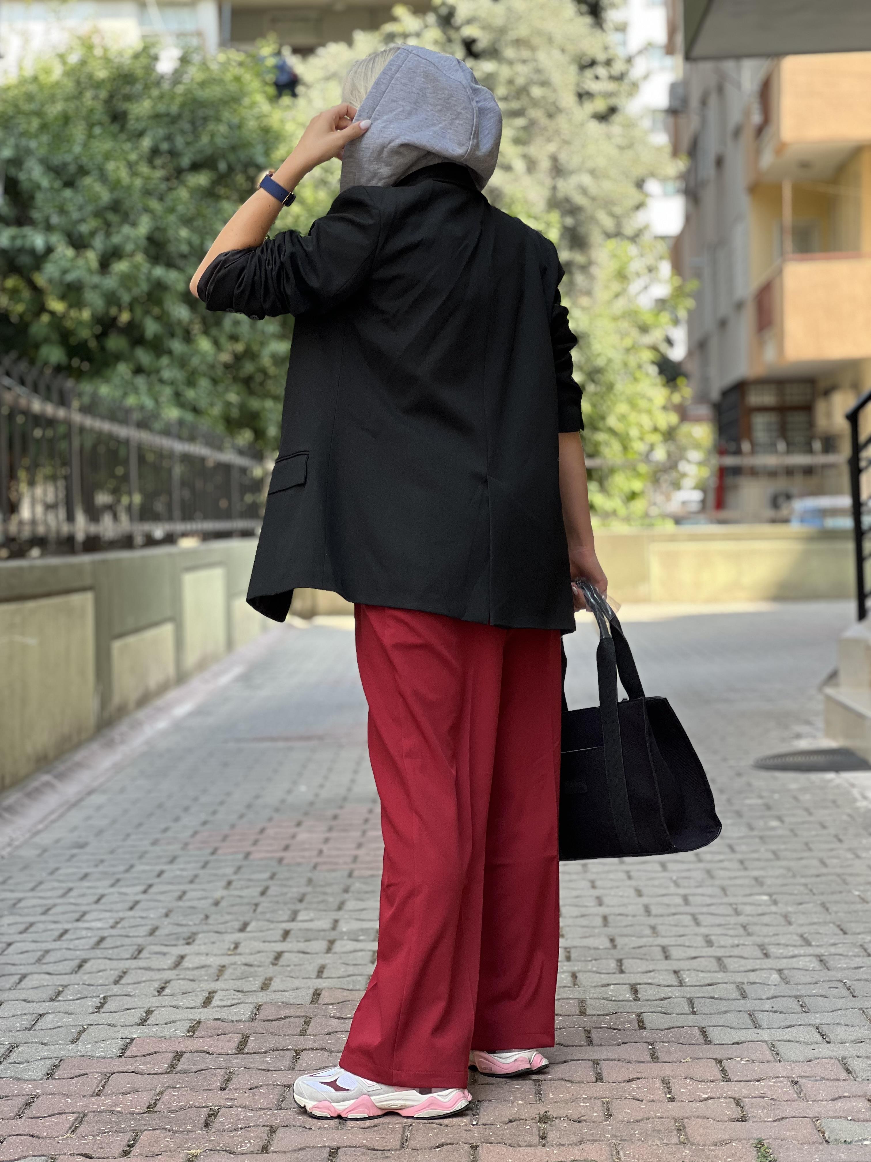 CLEAR KAPÜŞONLU SİYAH BLAZER CEKET