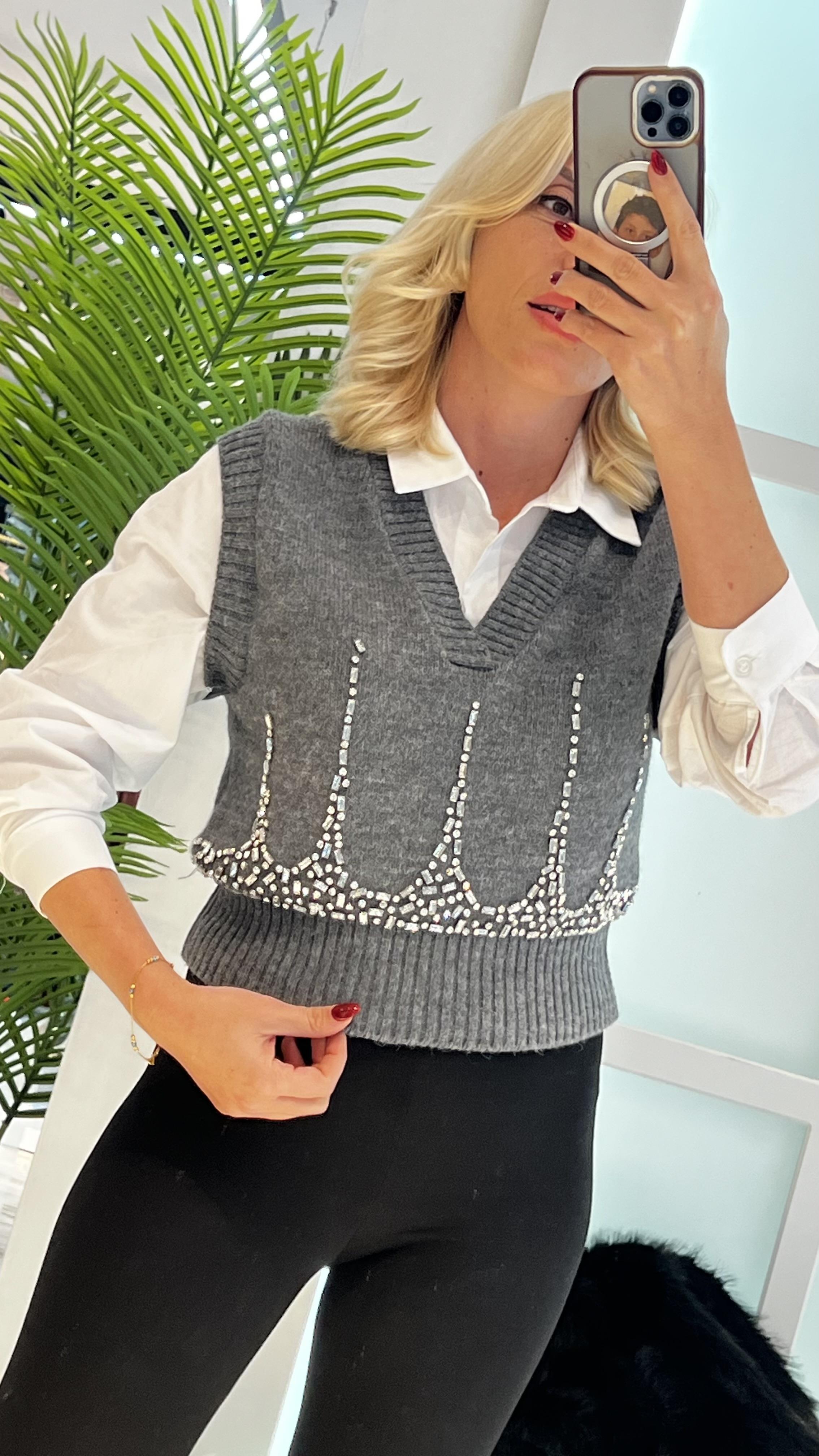 CURL TAŞLI GÖMLEK SWEATSHİRT