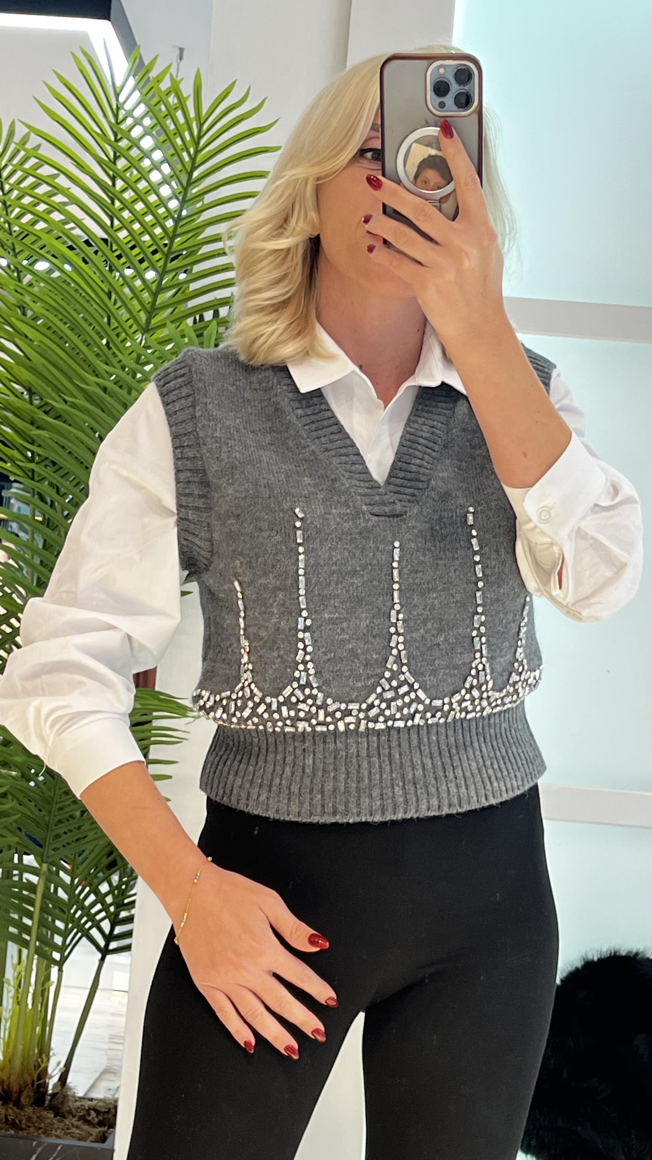 CURL TAŞLI GÖMLEK SWEATSHİRT