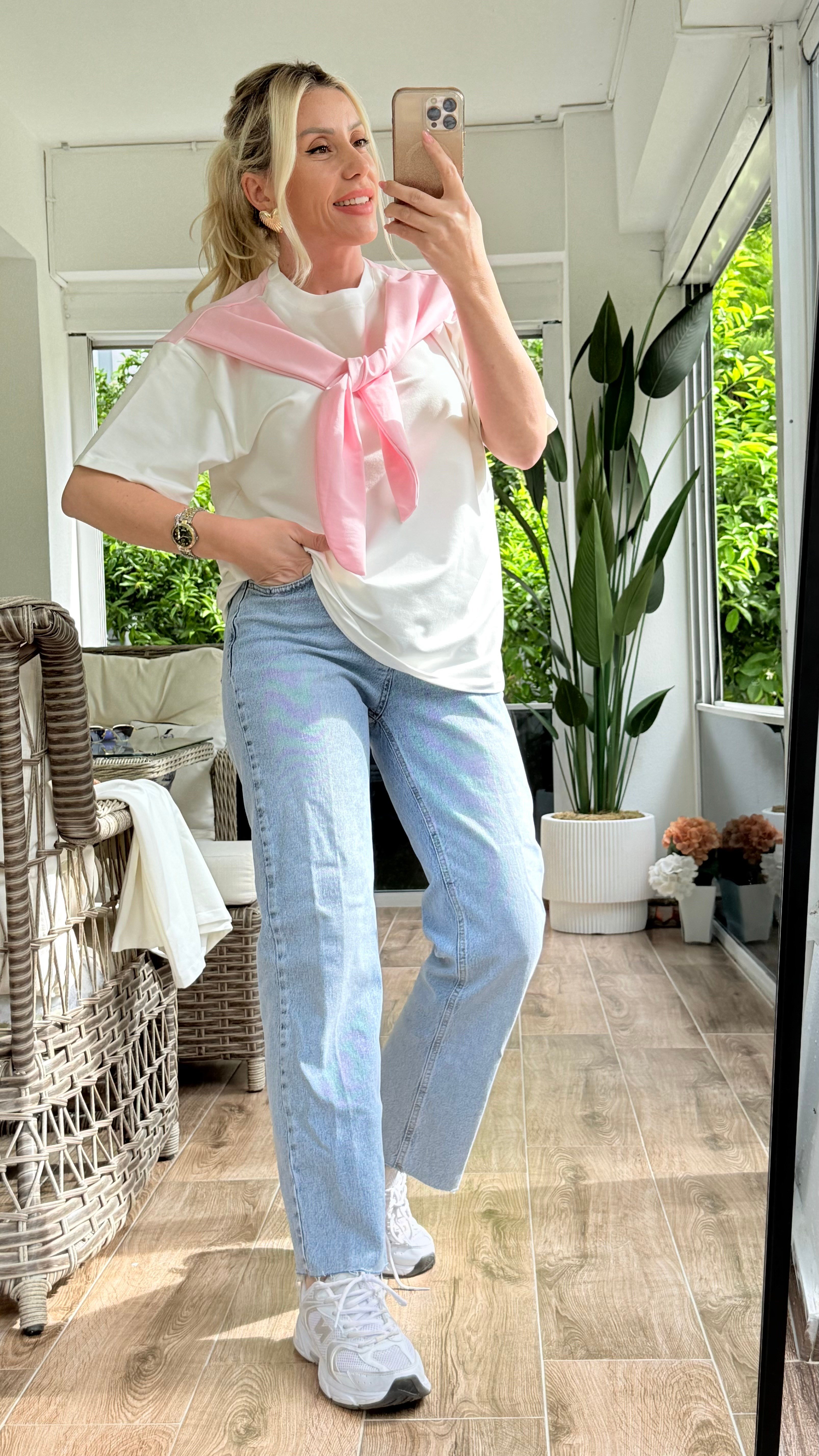 ENDORA PEMBE FULARLI TSHIRT