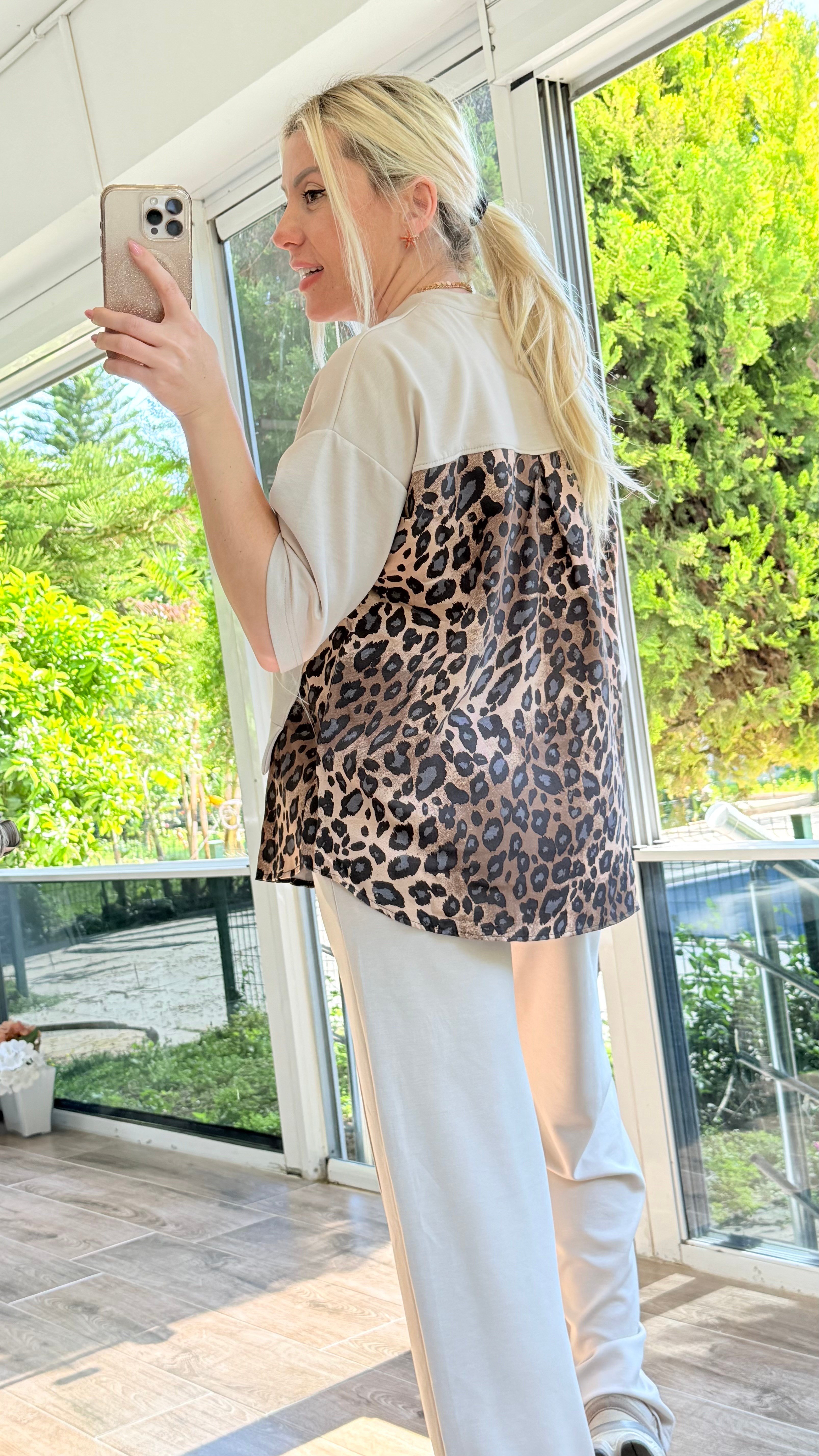 ERİLS KREMRENGİ LEOPAR TAKIM 