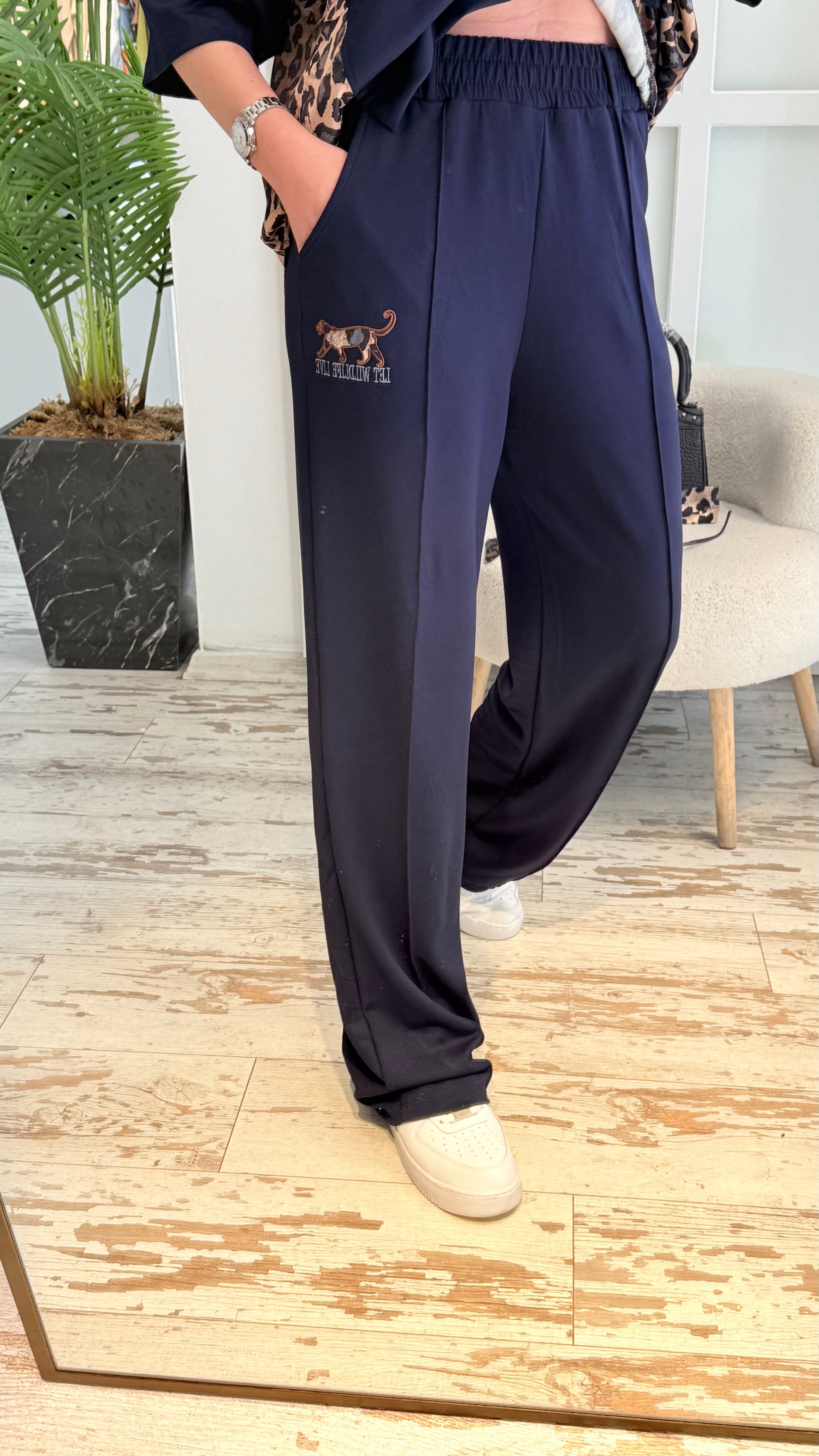 ERİLS LACİVERT LEOPAR DESENLİ TAKIM