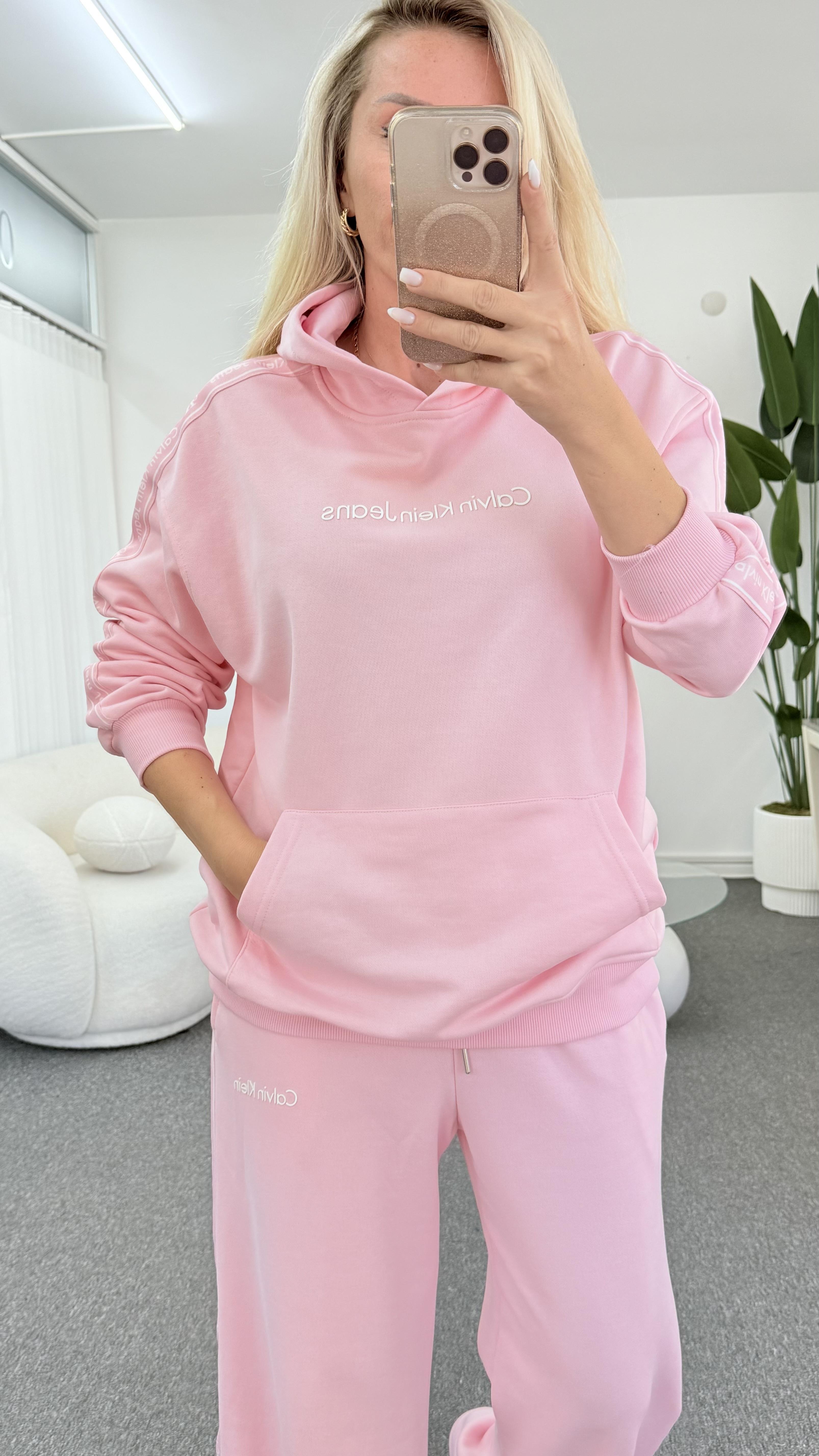 QUASY  PEMBE KAPŞONLU SWEATSHIRT