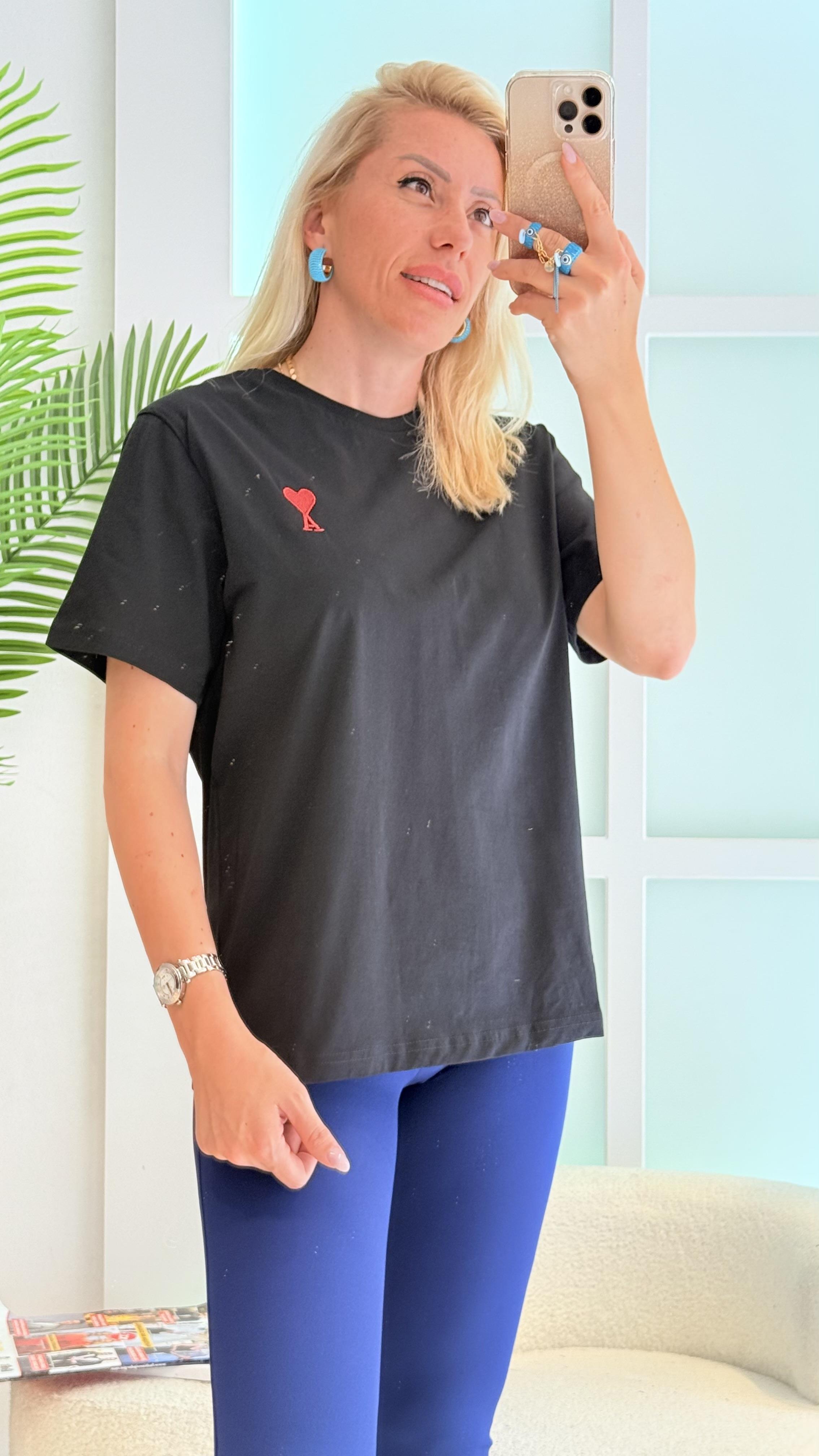 FLOWERS SİYAH TSHIRT