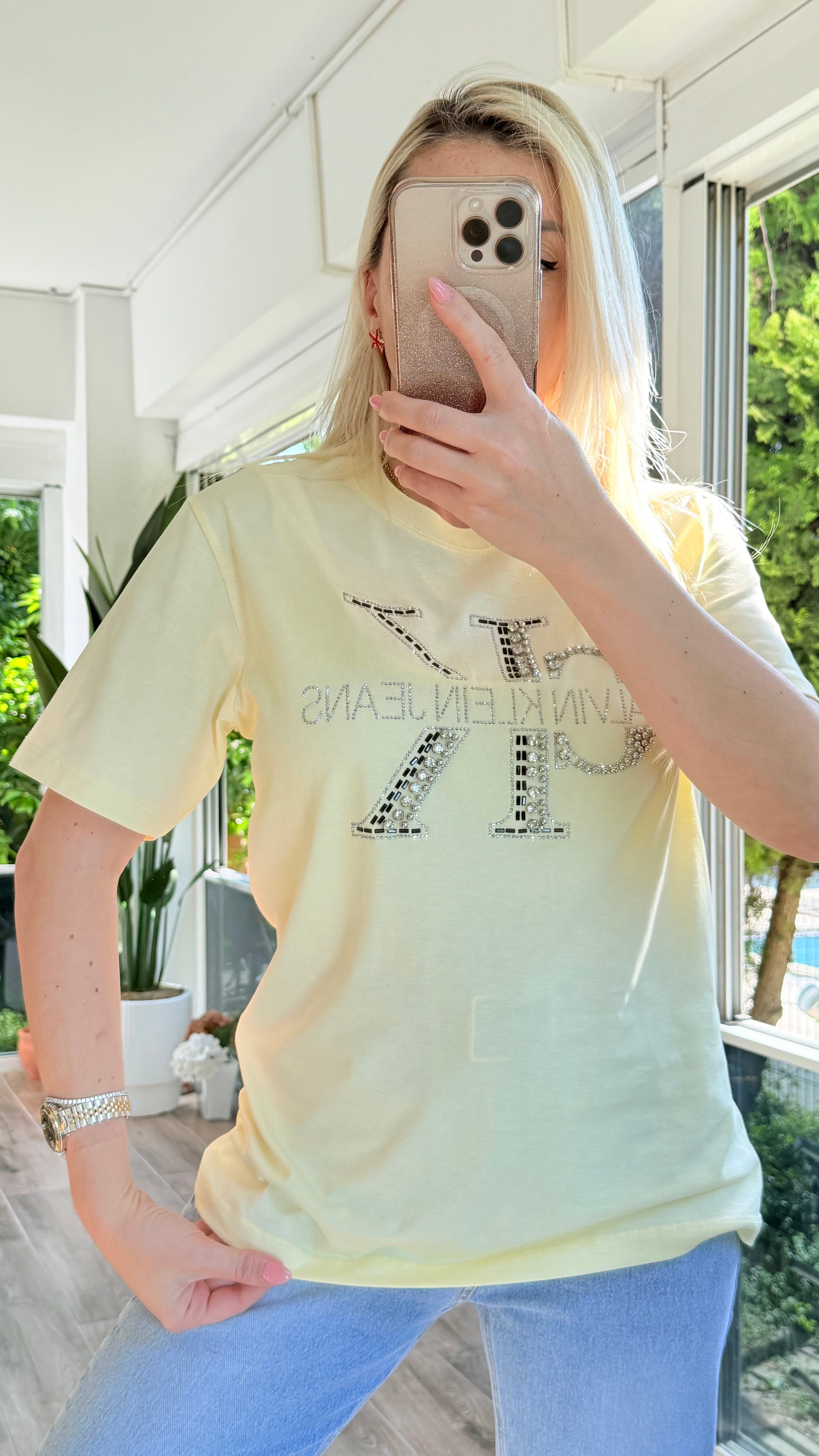 GENSO SARI TAŞLI TSHRT