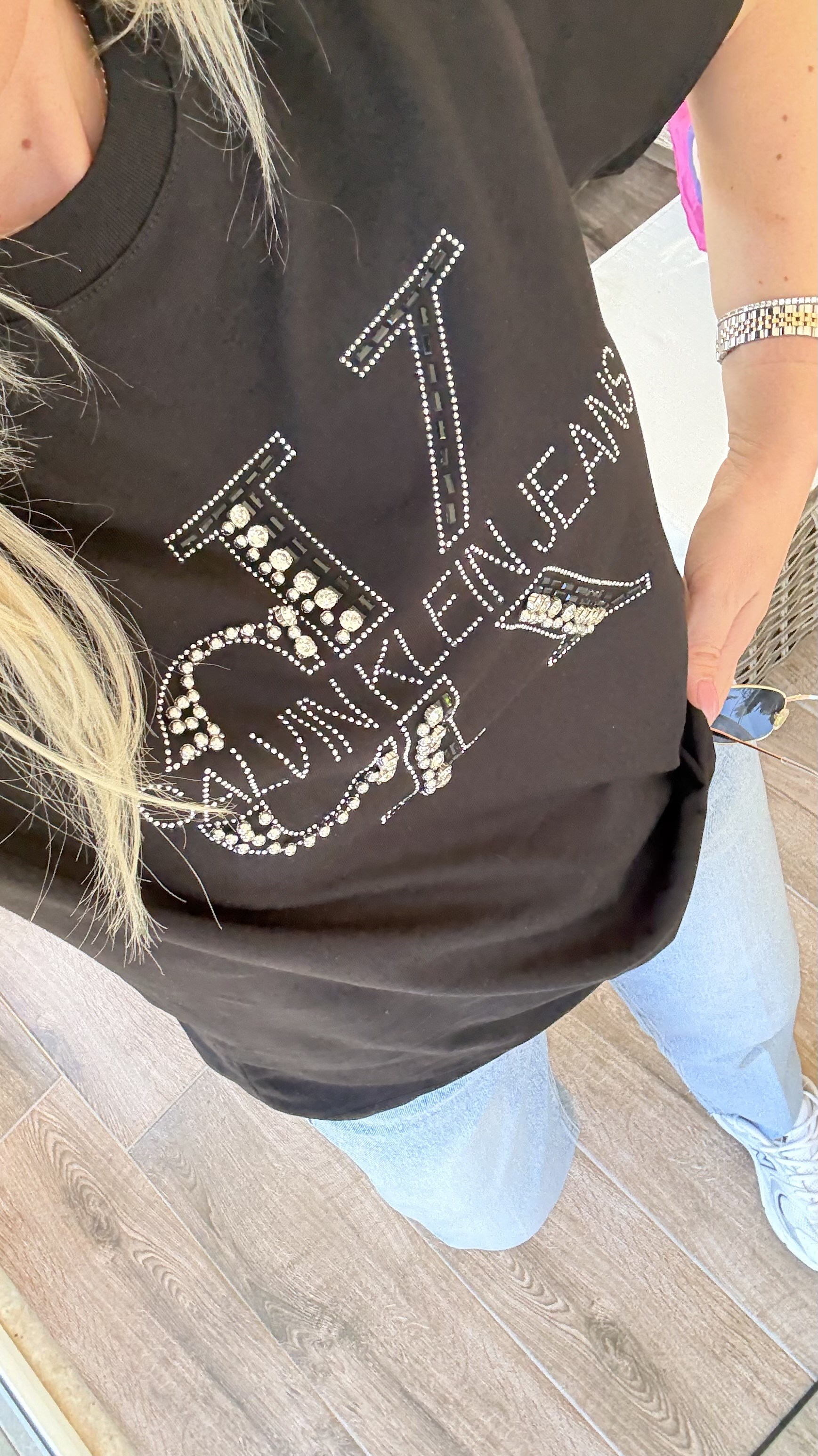 GENSO SİYAH TAŞLI TSHRT