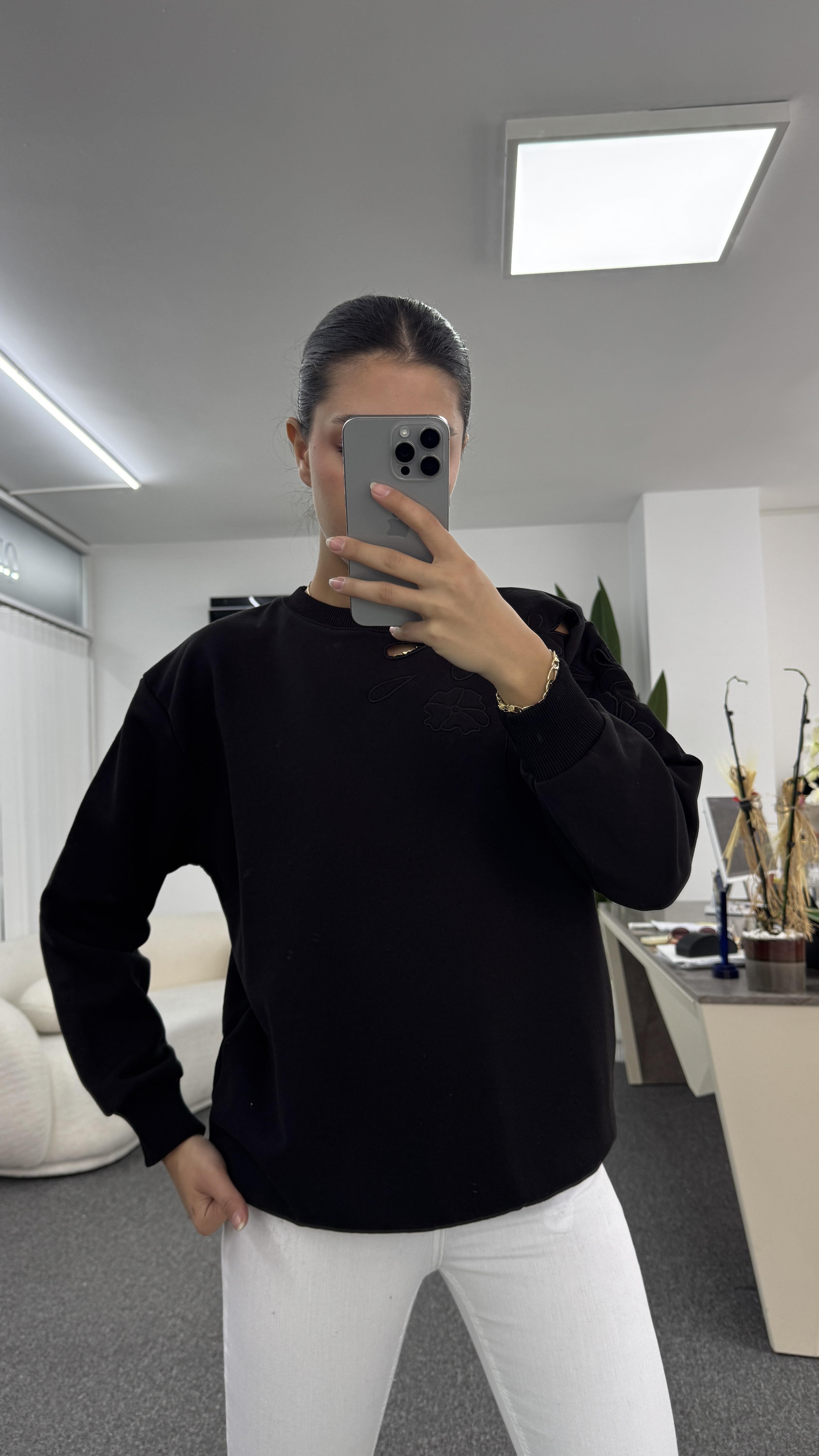 GLERY SİYAH SWEATSHIRT