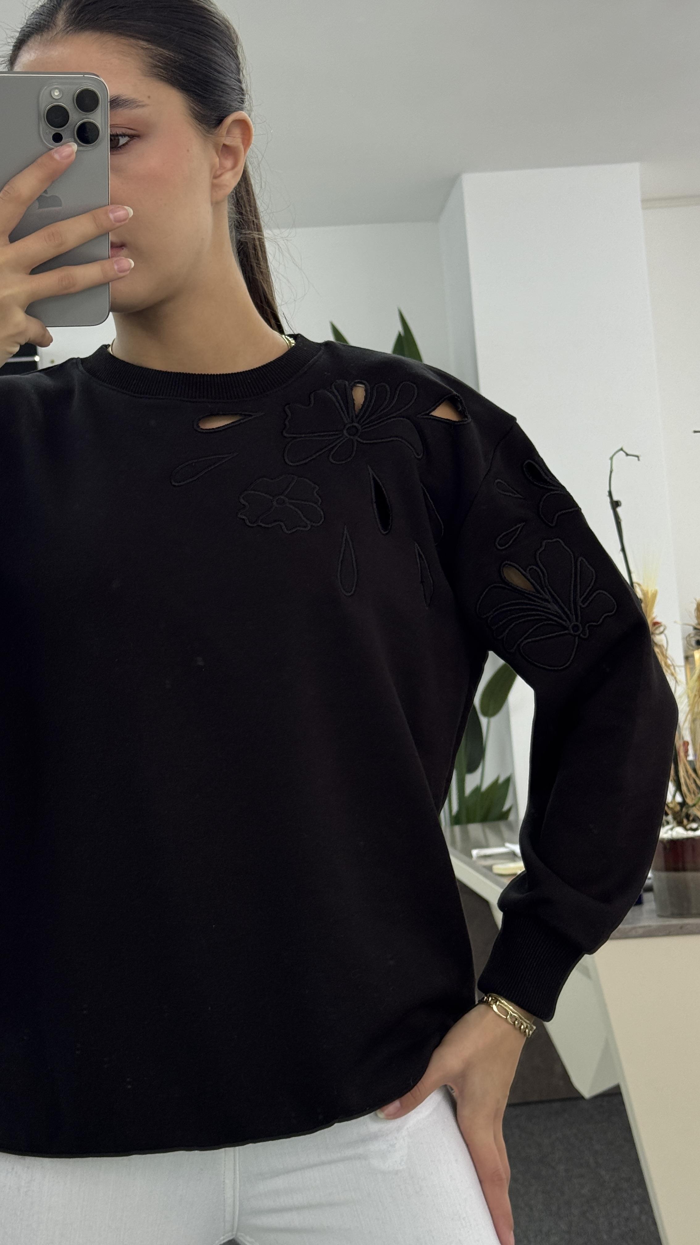 GLERY SİYAH SWEATSHIRT