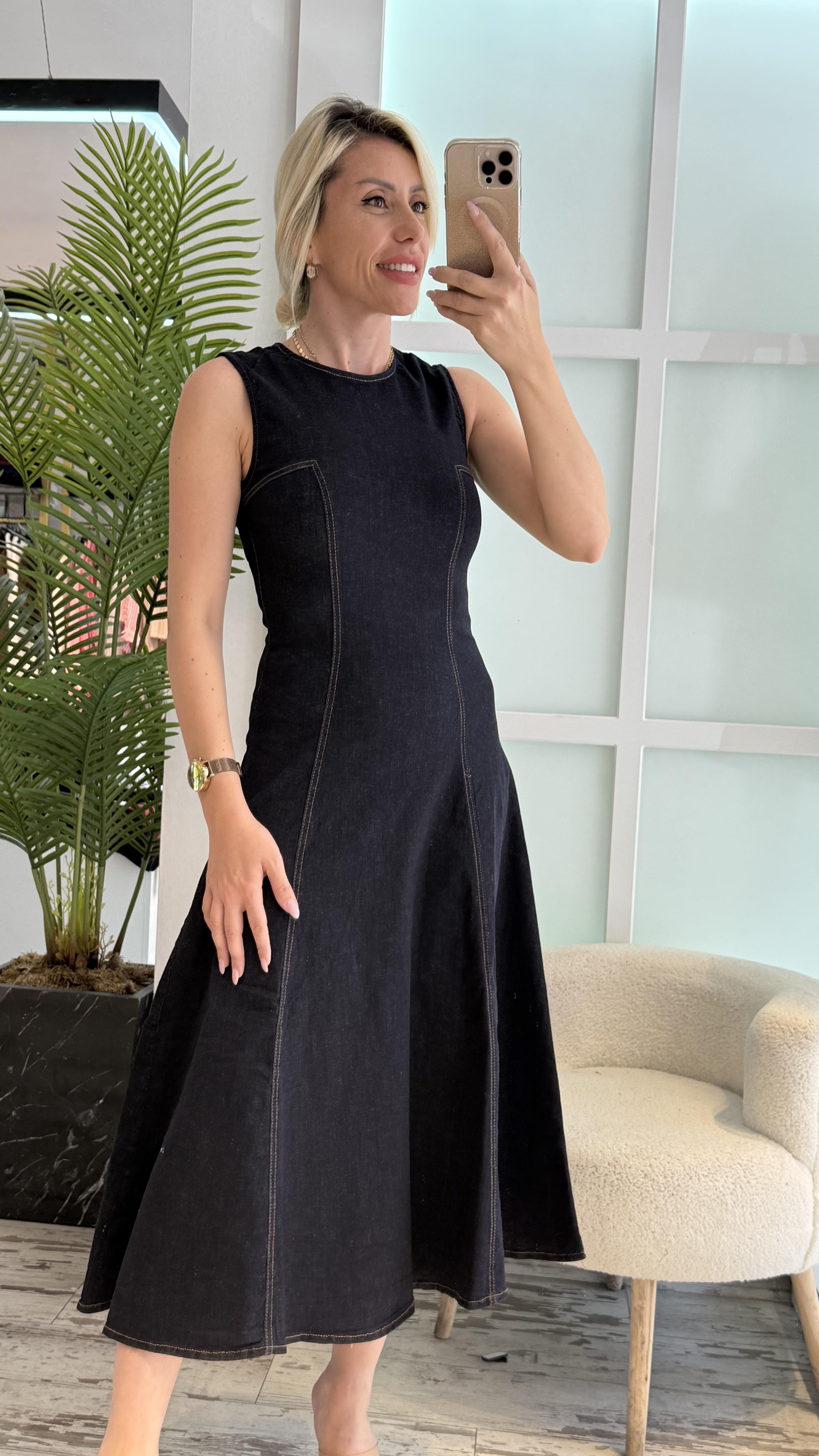 GRACE VOLENLİ  KOT ELBİSE 