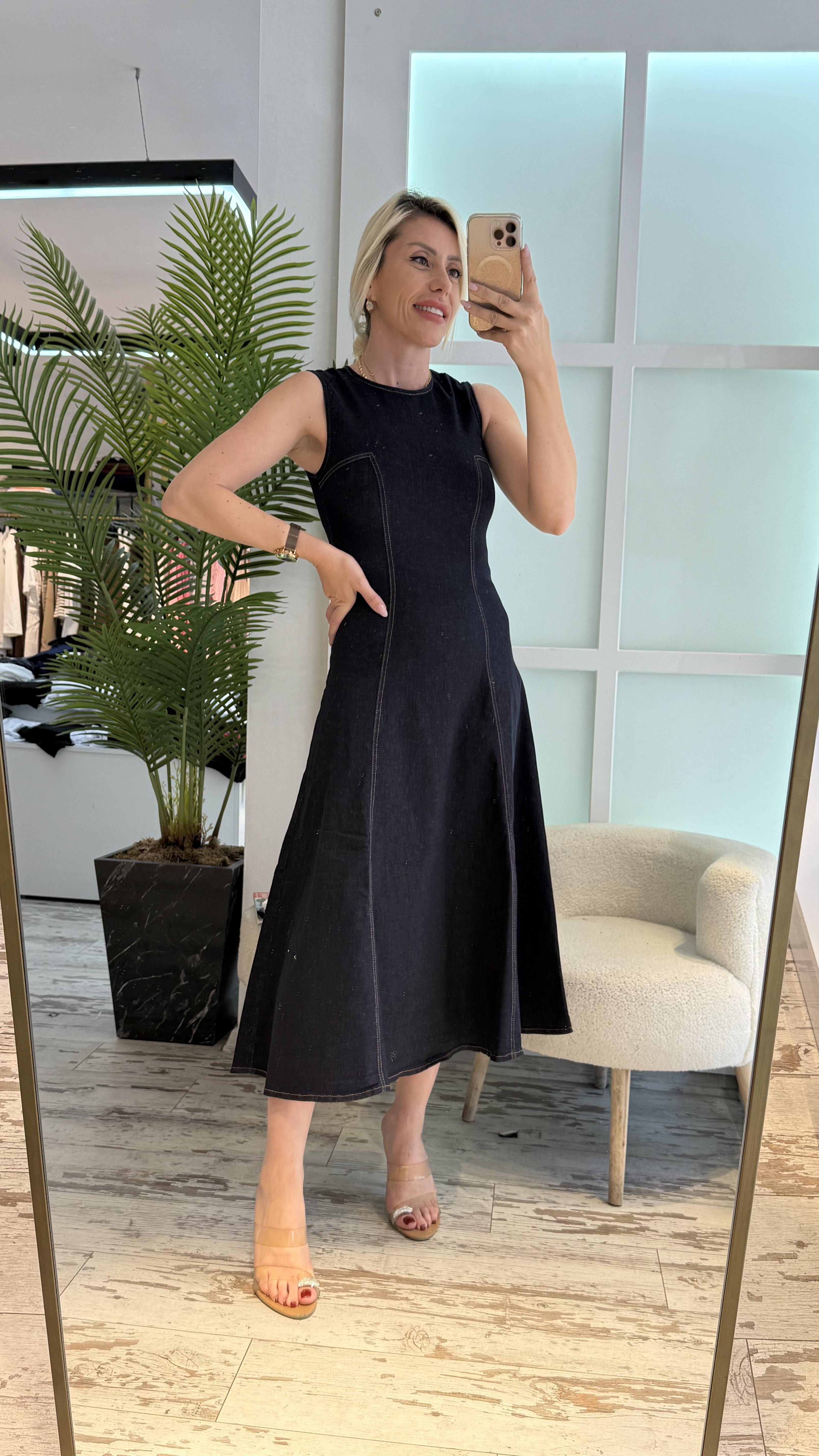 GRACE VOLENLİ  KOT ELBİSE 