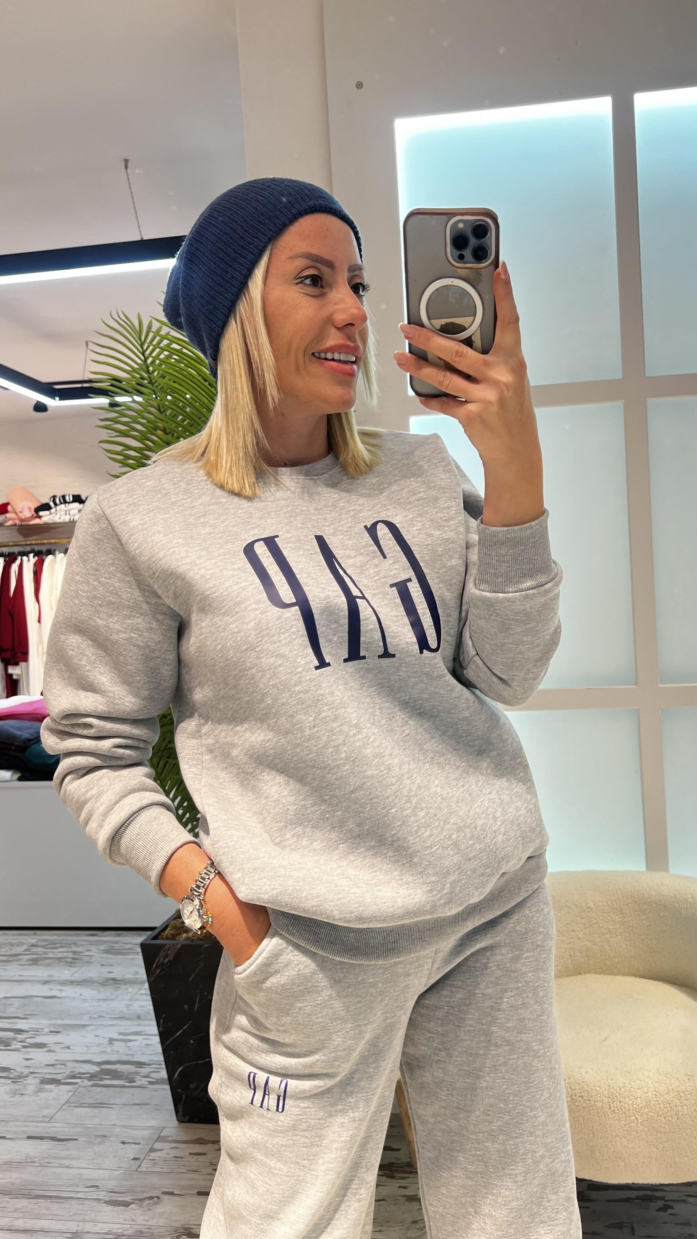 LONG GRİ GAP SWEATSHİRT