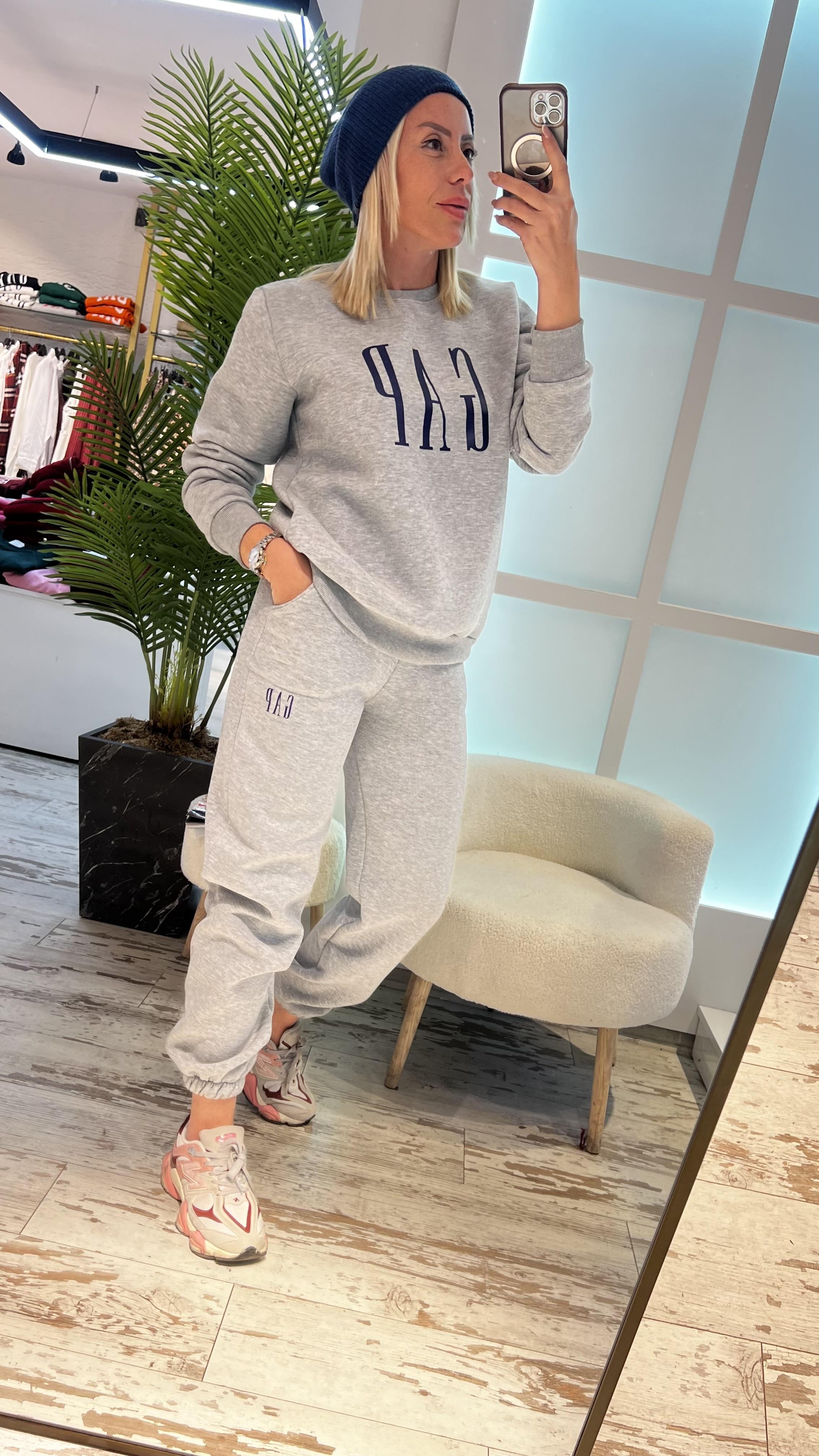 LONG GRİ GAP SWEATSHİRT