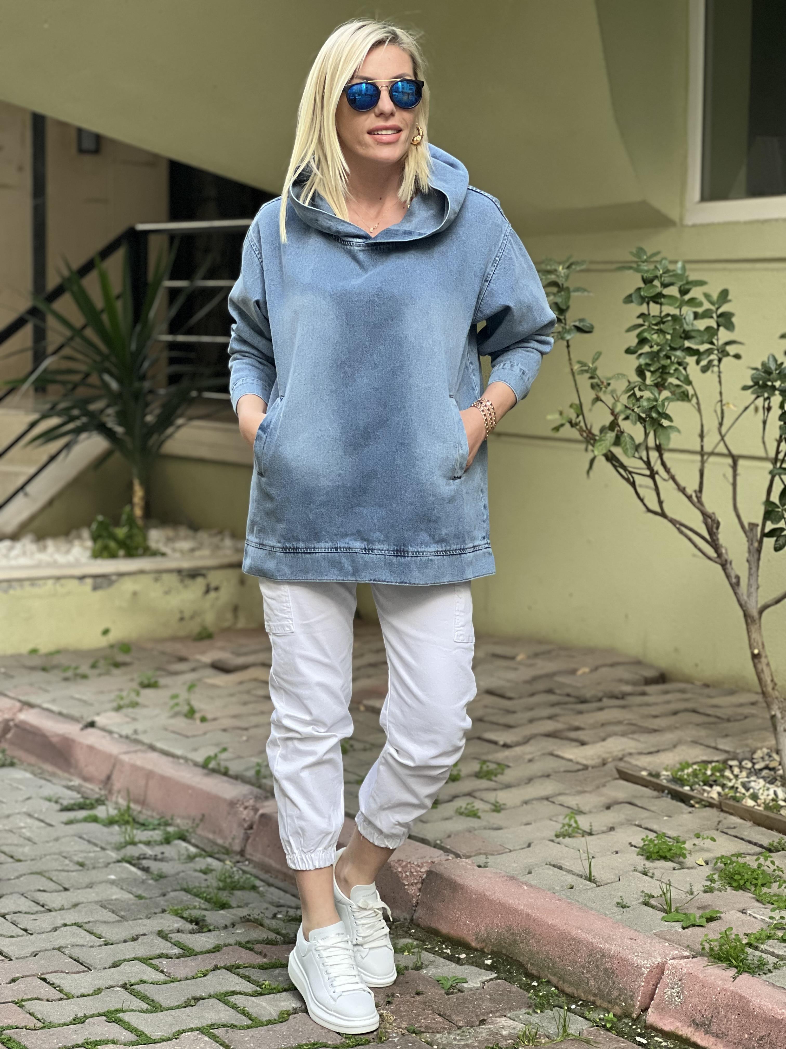 KAPŞONLU KOT SWEAT 