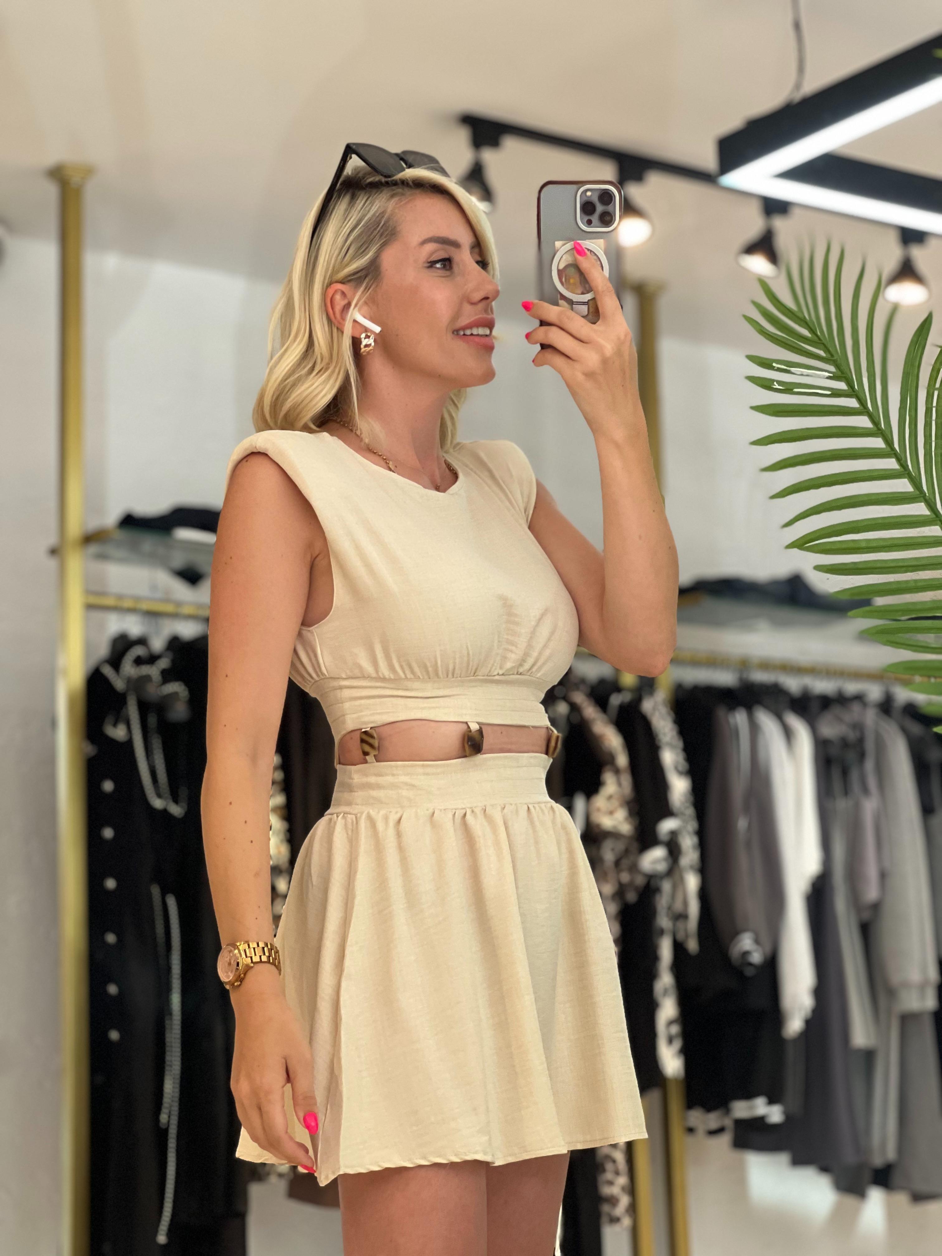 KELP PENCERELİ ELBİSE 