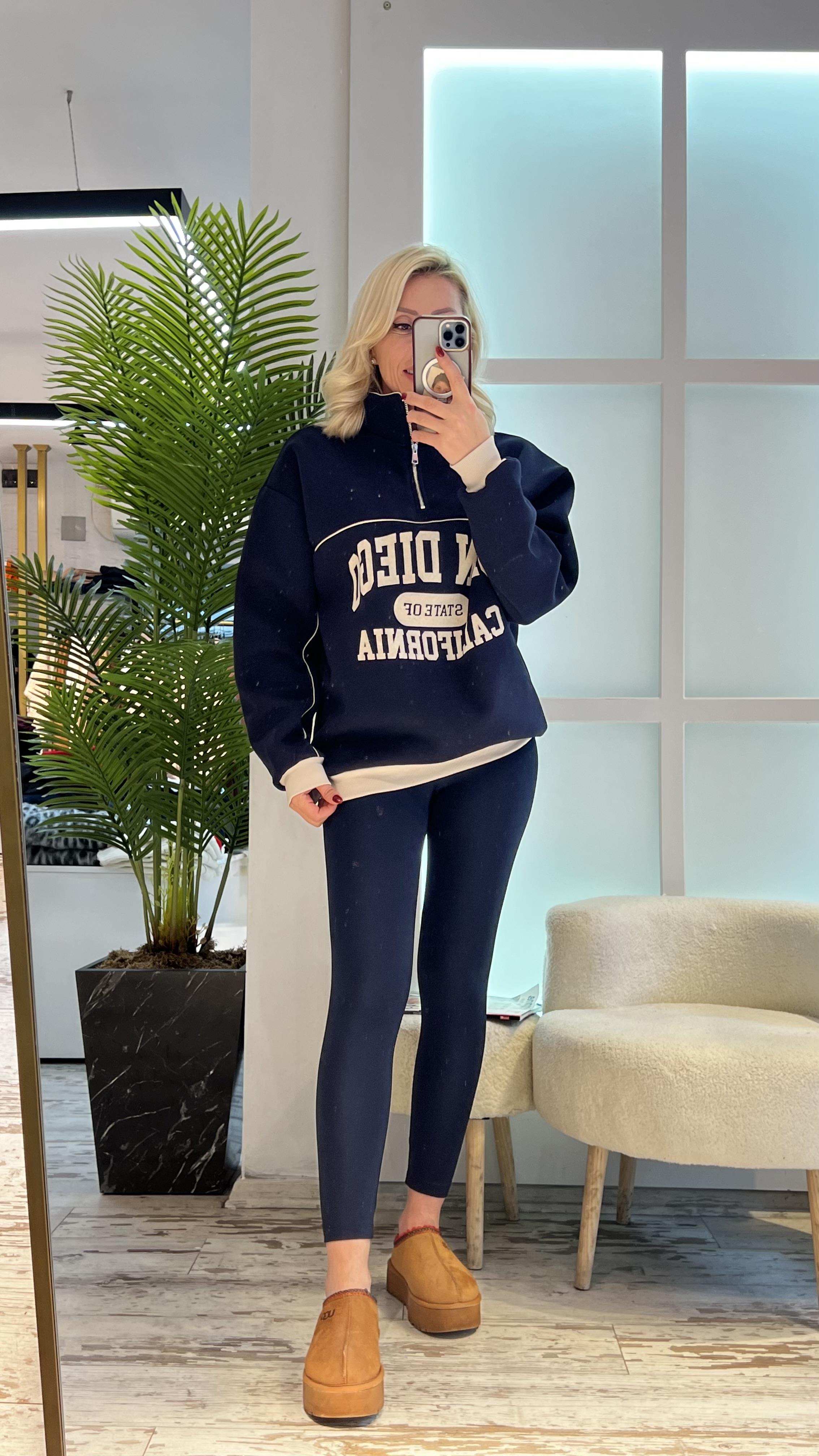 KIDD LACİVERT YARIM FERMUARLI SWEAT
