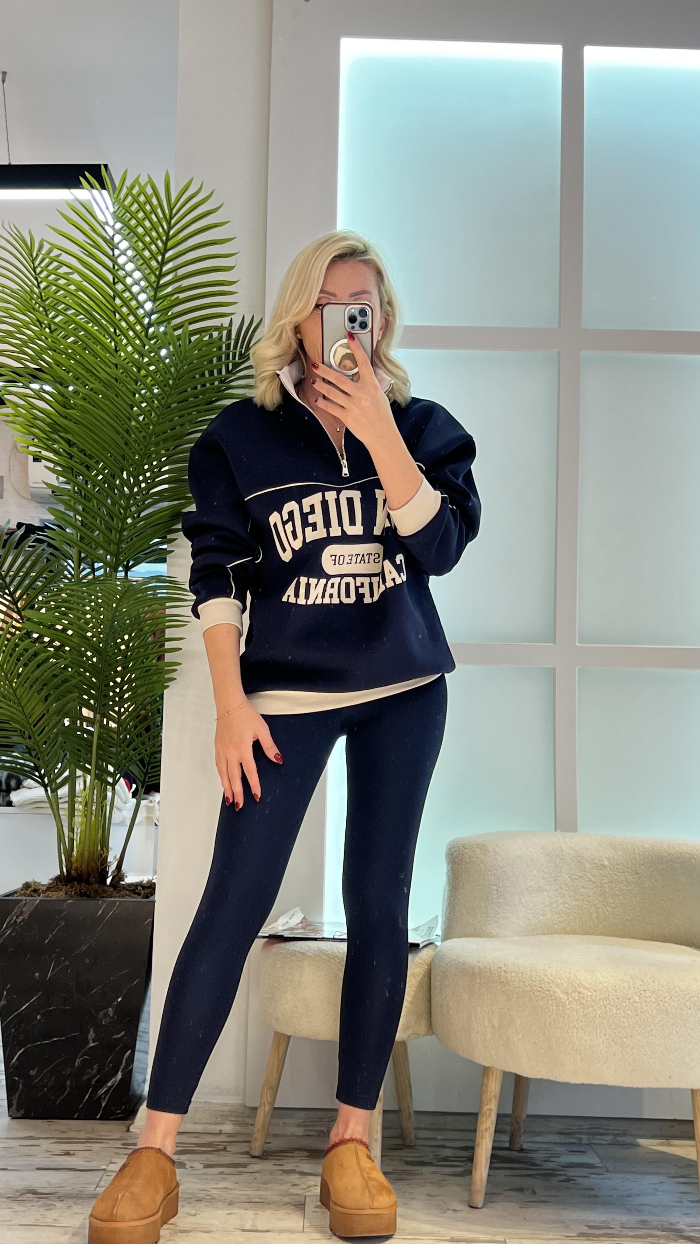 KIDD LACİVERT YARIM FERMUARLI SWEAT