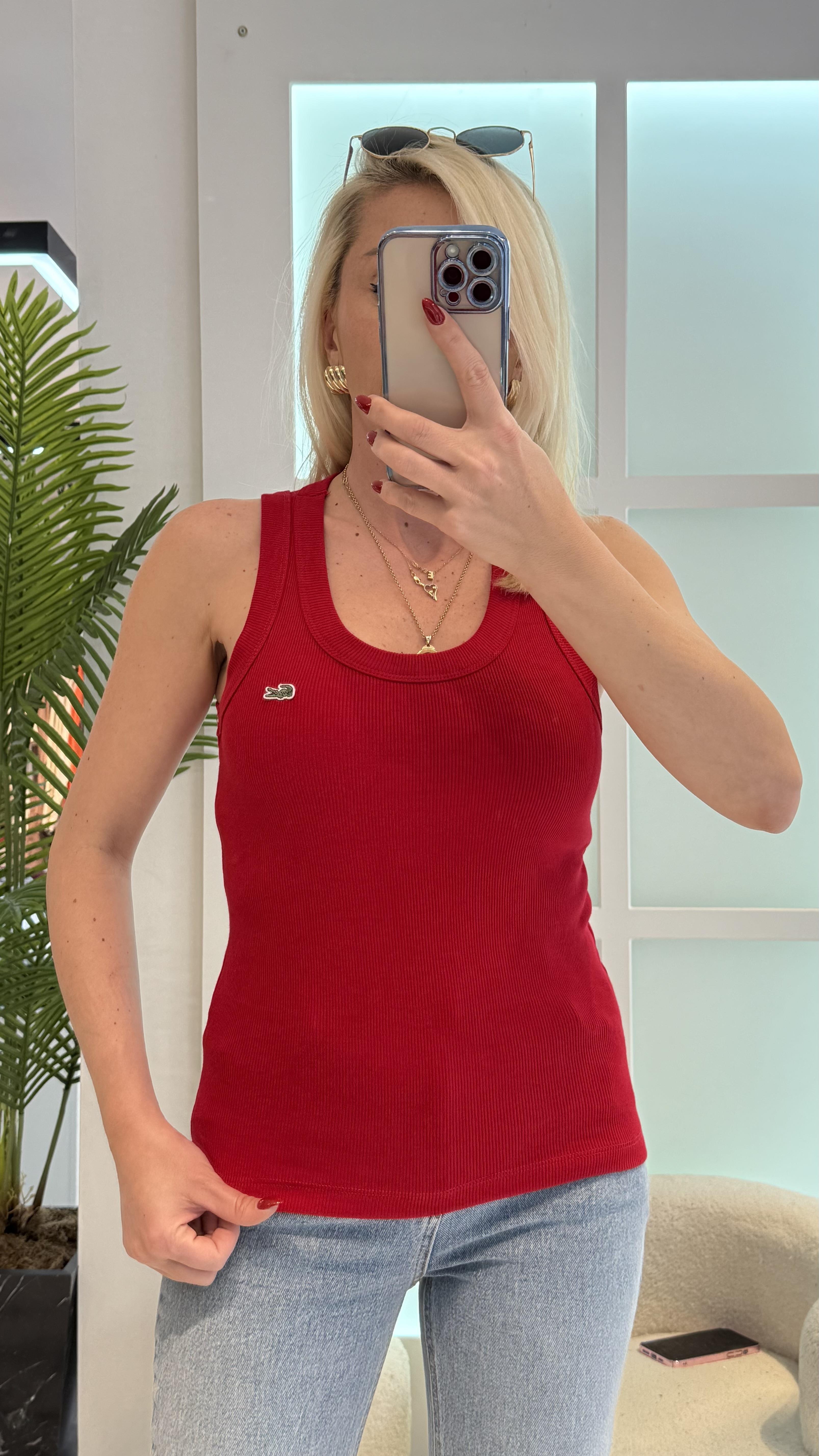 KLARİ KIRMIZI FİTİLLİ ATLET