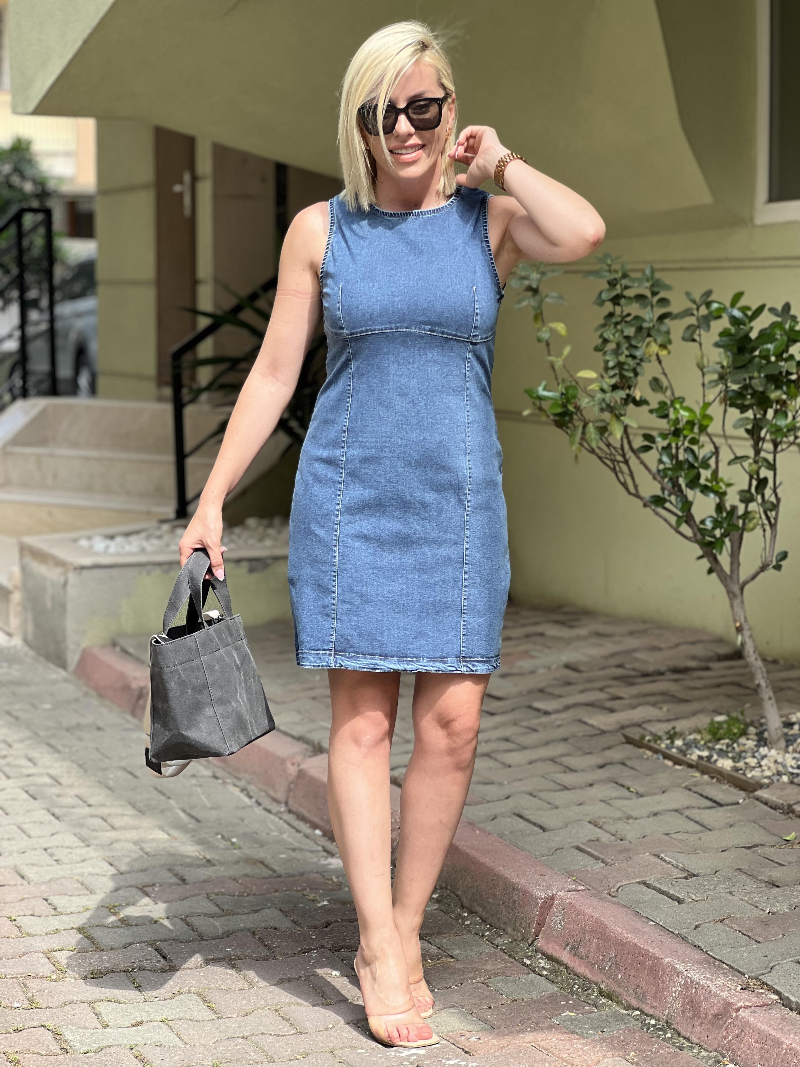 LYCRA KOLSUZ KOT ELBİSE