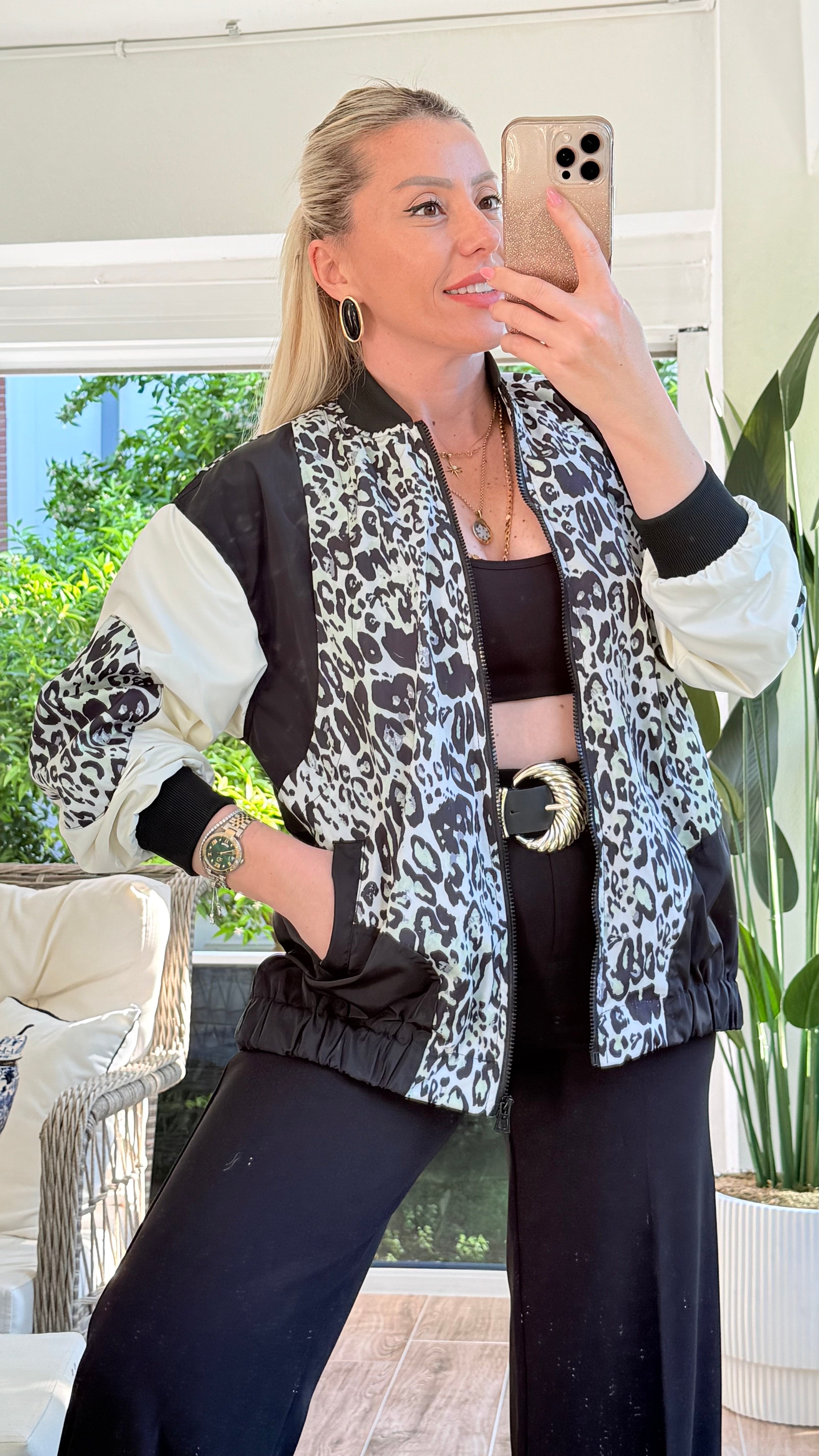 KOYES SİYAH LEOPAR YAĞMURLUK