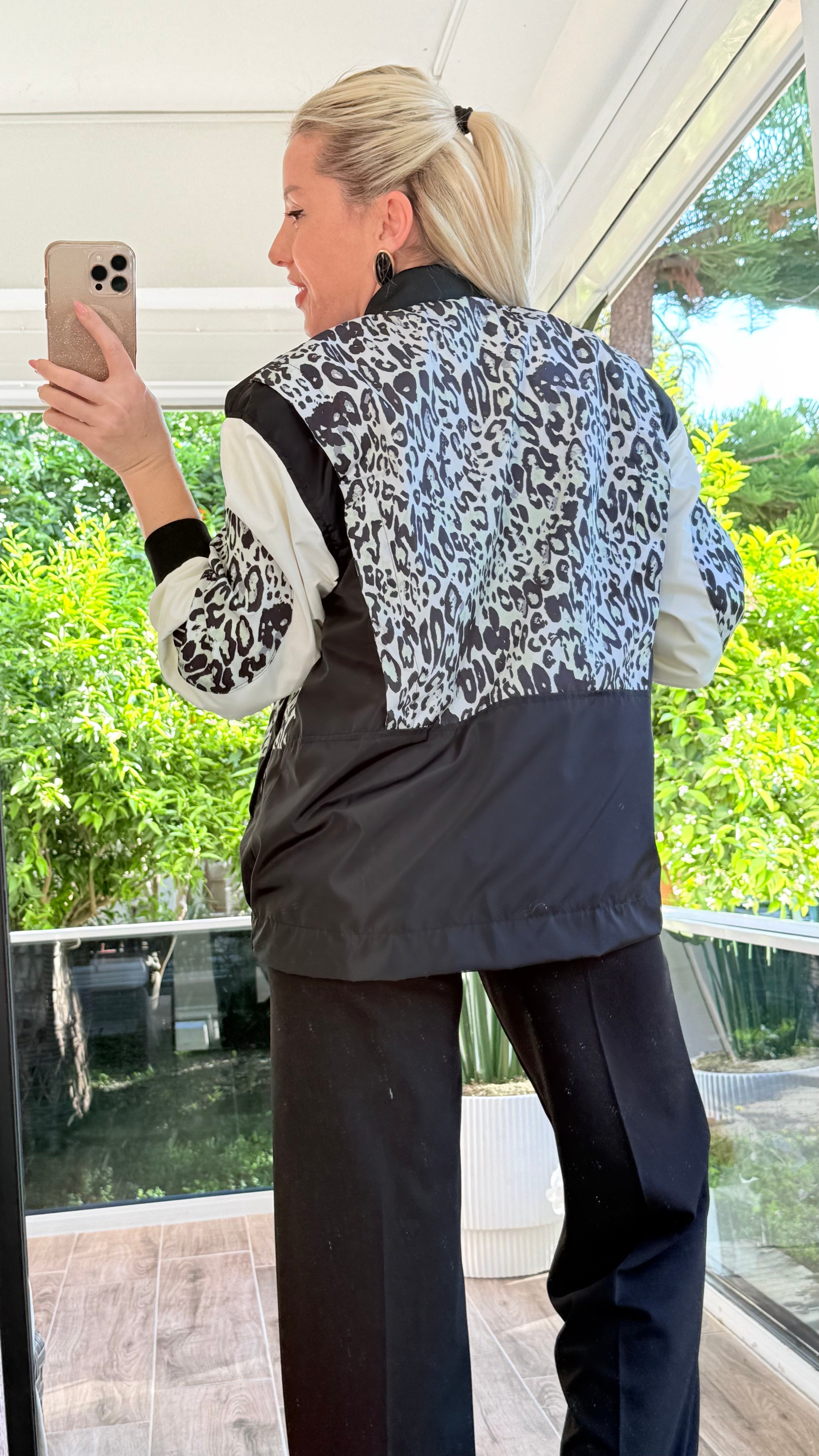 KOYES SİYAH LEOPAR YAĞMURLUK