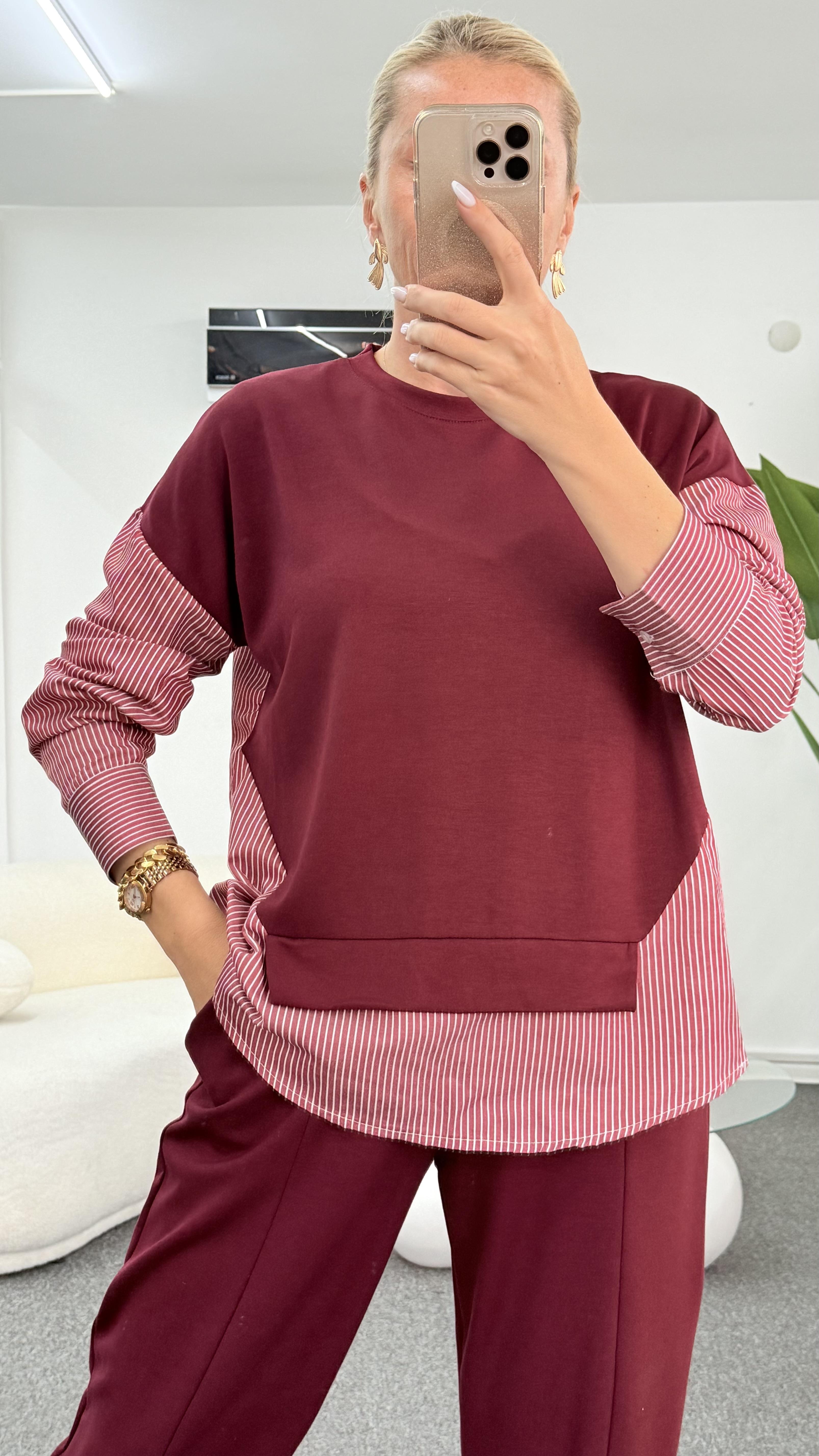 LEYSA BORDO GÖMLEKLİ TAKIM