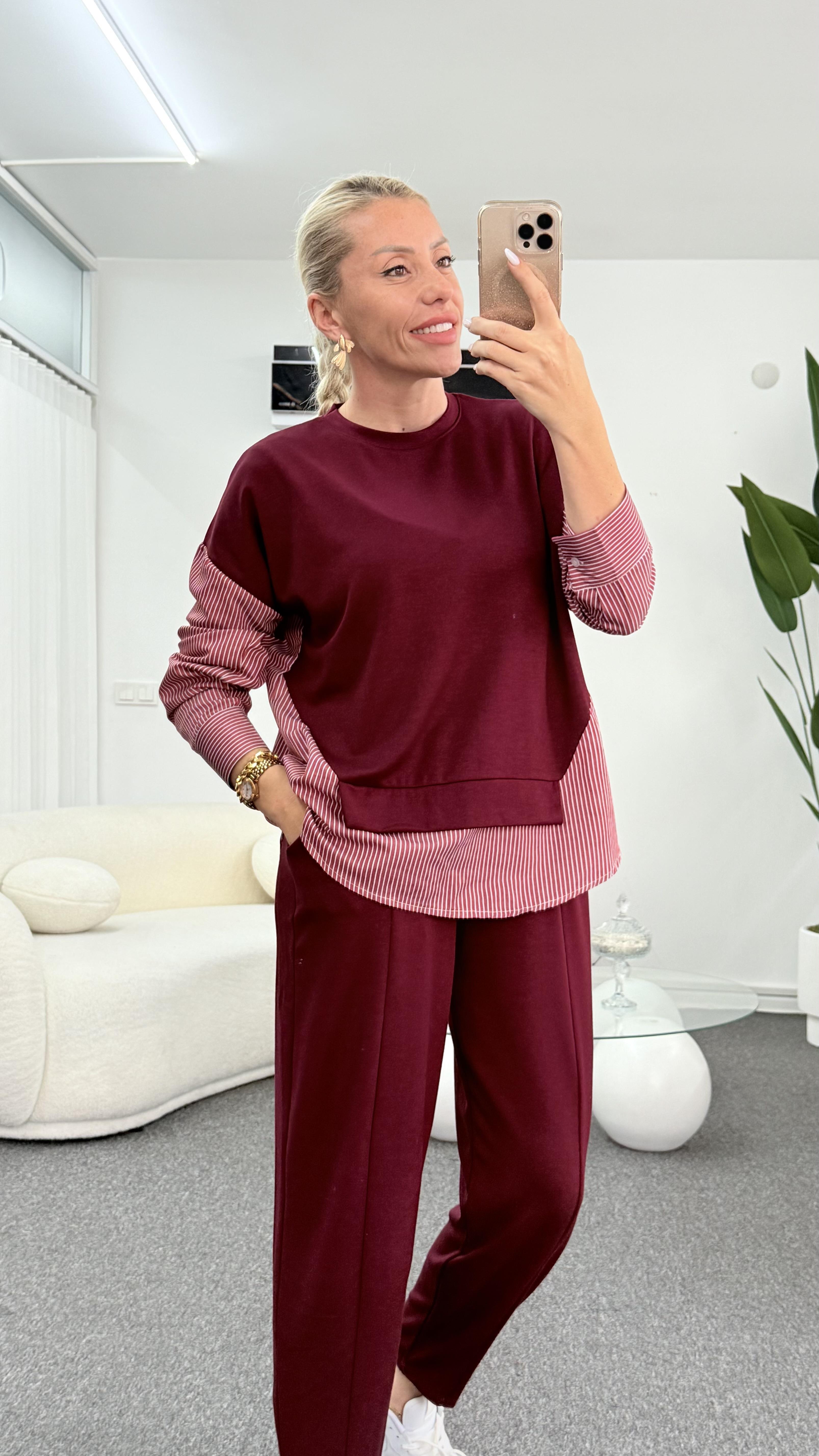 LEYSA BORDO GÖMLEKLİ TAKIM