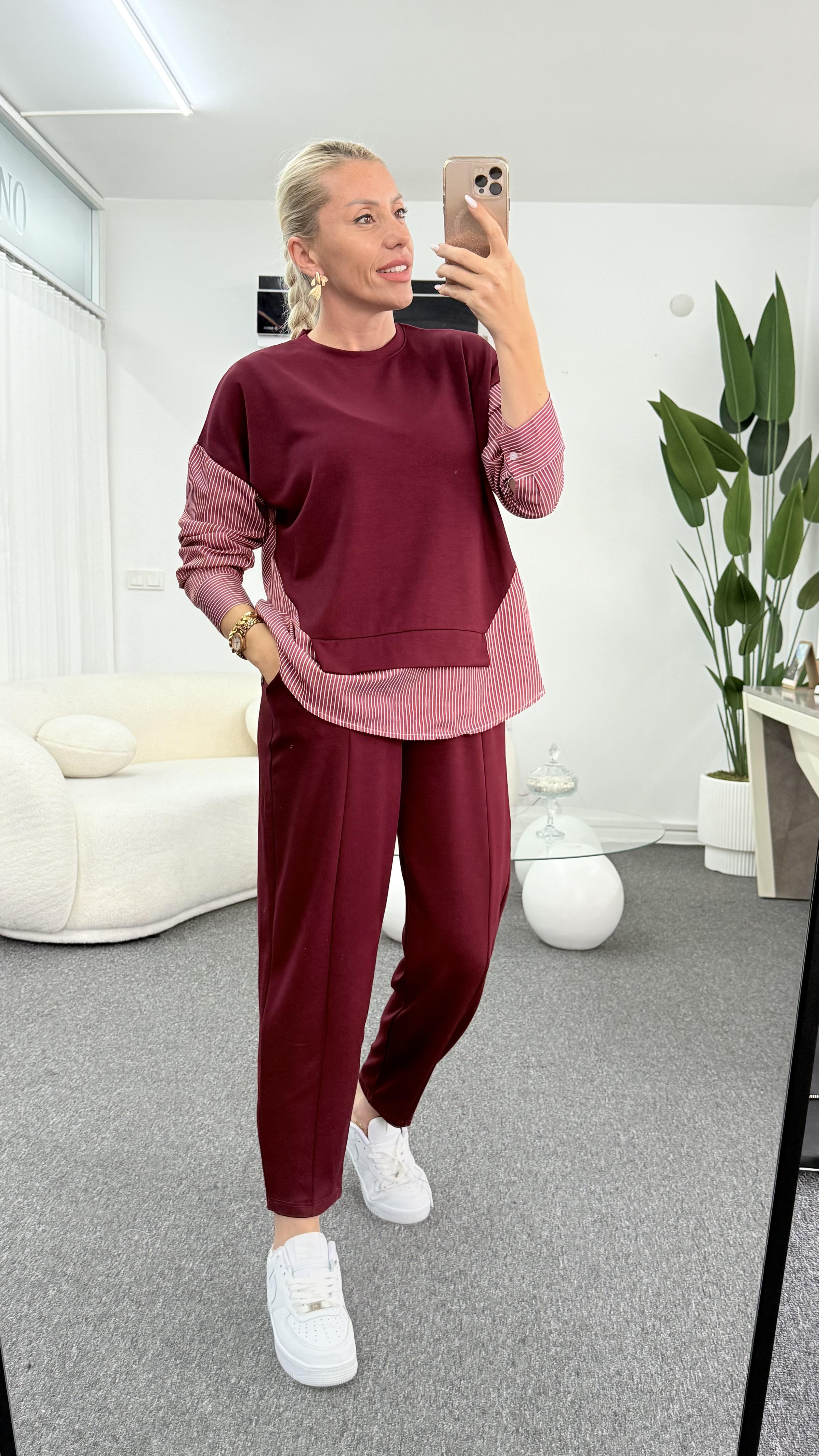 LEYSA BORDO GÖMLEKLİ TAKIM